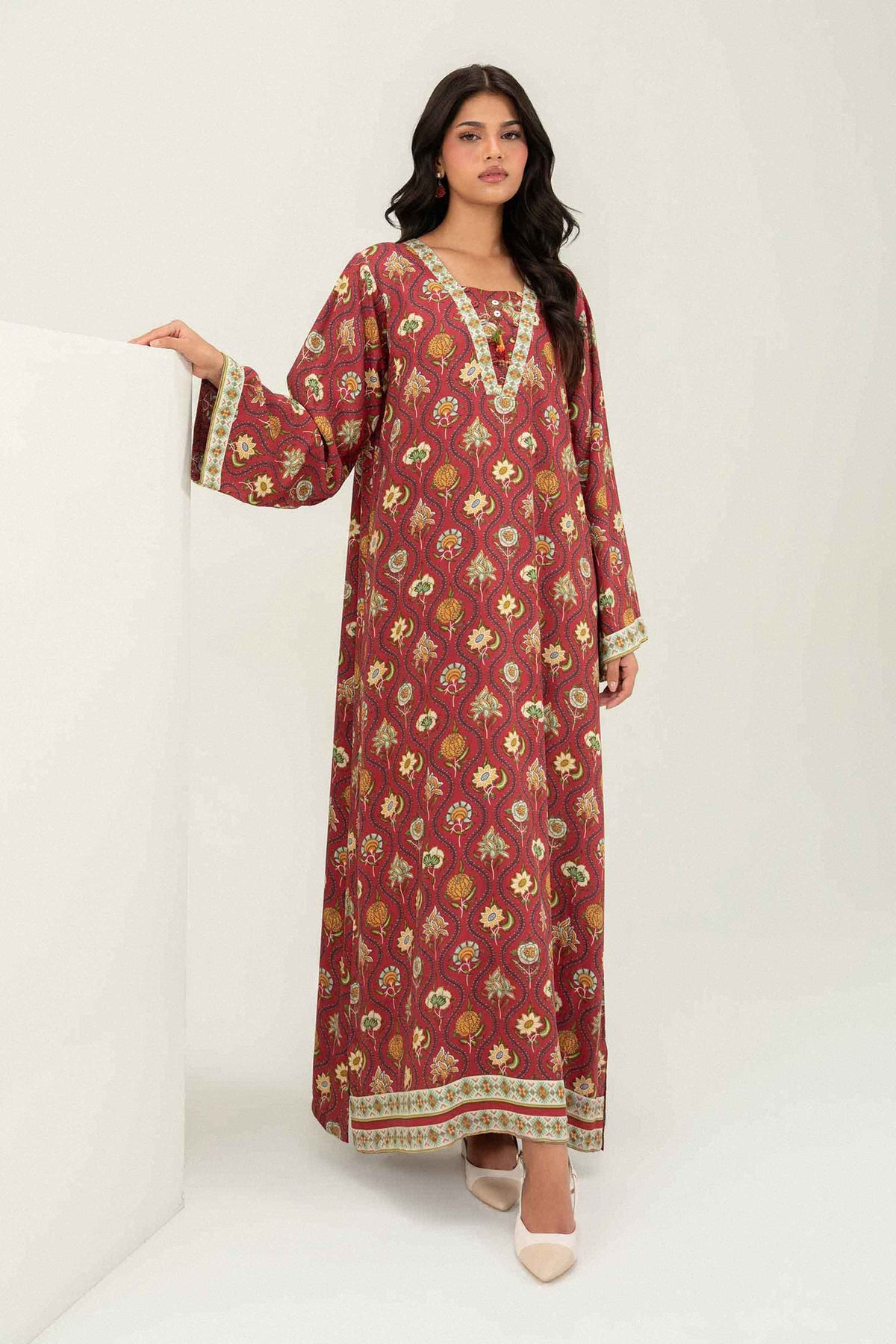 Nishat UK - Red Printed Viscose 1 Piece ready to wear
