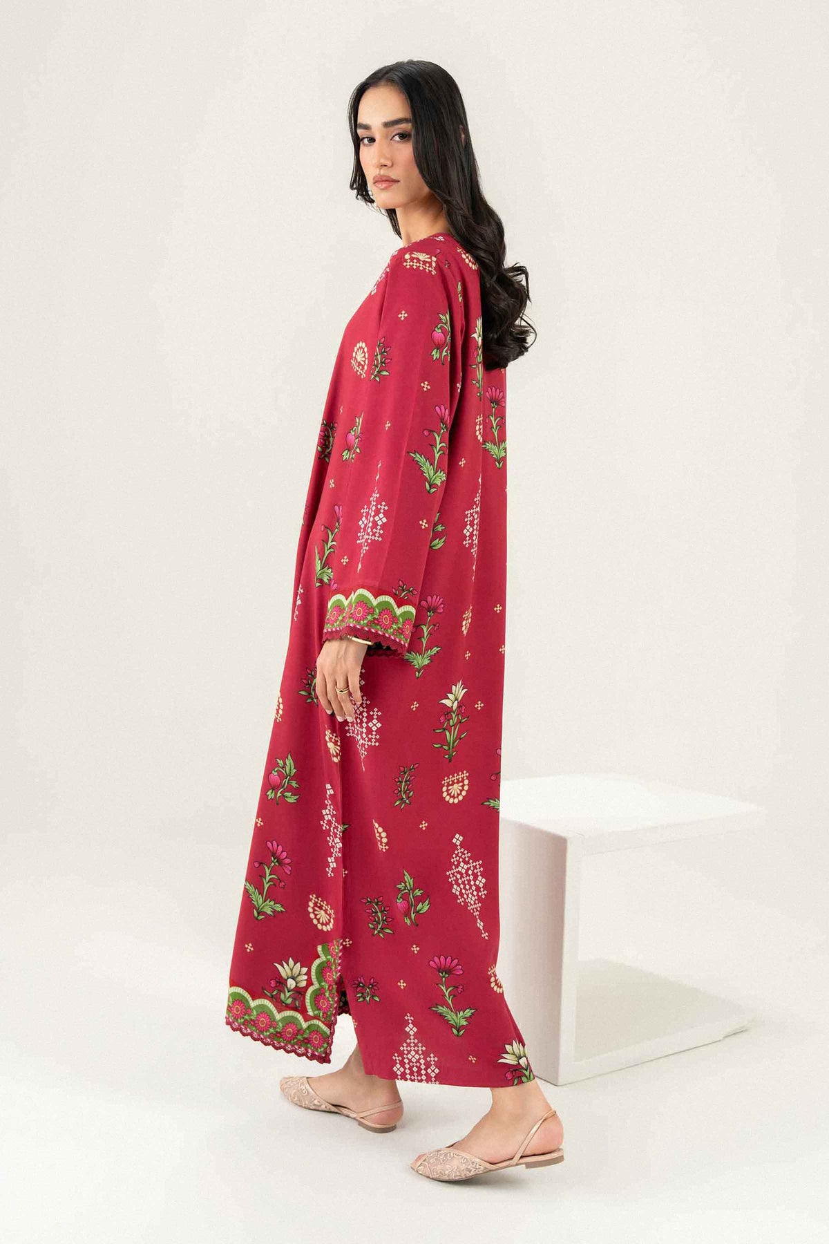 Nishat UK - Red Printed Viscose 1 Piece ready to wear