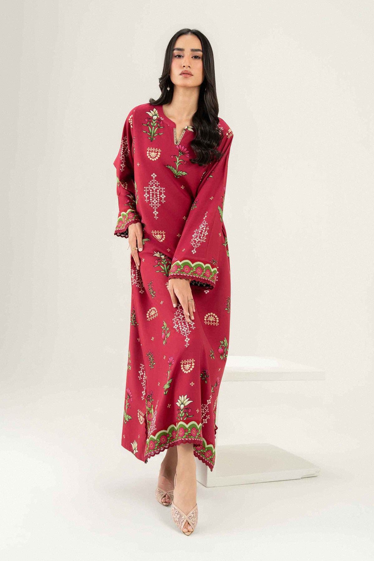 Nishat UK - Red Printed Viscose 1 Piece ready to wear