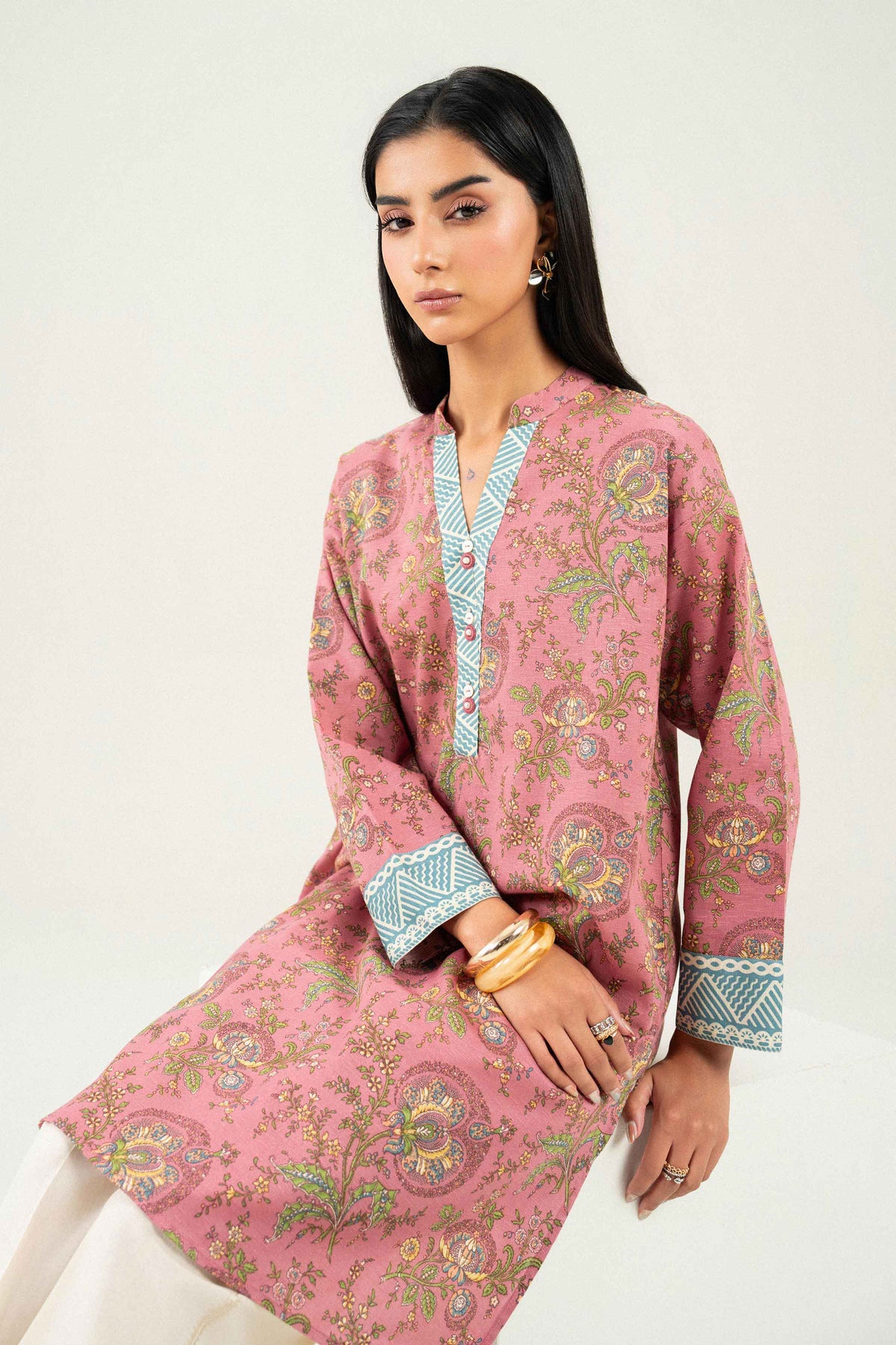 Nishat UK - Pink Printed Karandi 1 Piece ready to wear Shirt