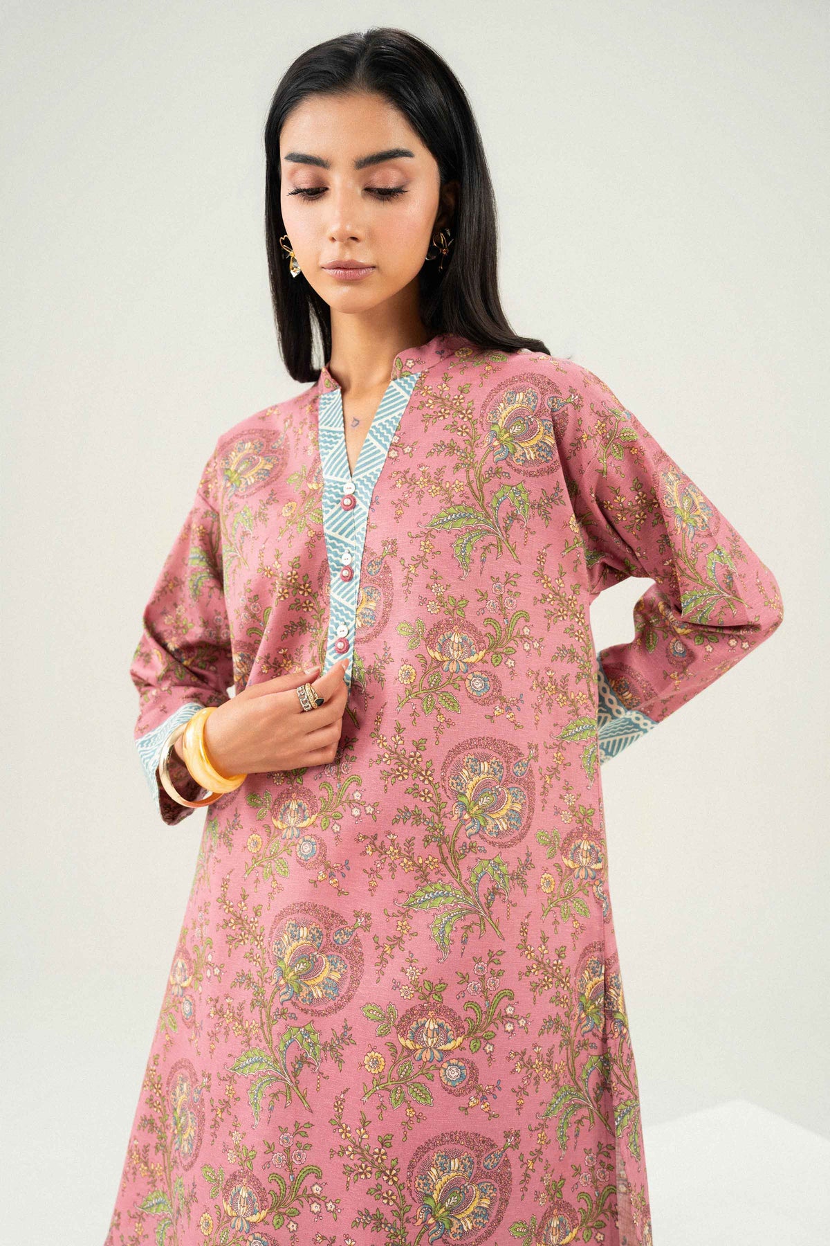Nishat UK - Pink Printed Karandi 1 Piece ready to wear Shirt