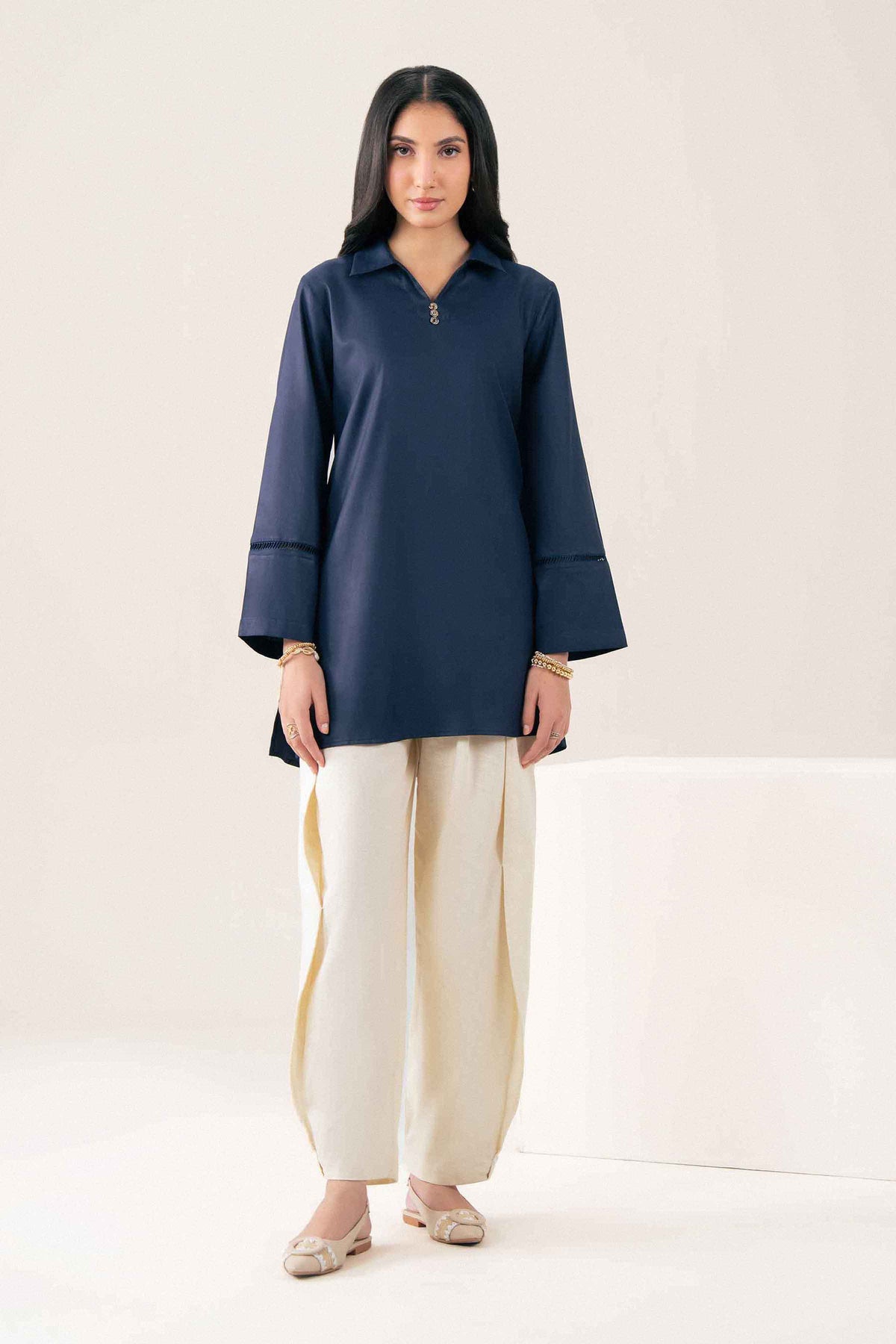 Nishat UK - Blue Solids Khaddar 1 Piece ready to wear tunic