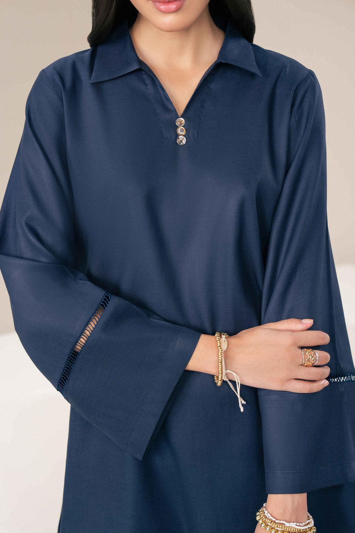 Nishat UK - Blue Solids Khaddar 1 Piece ready to wear tunic