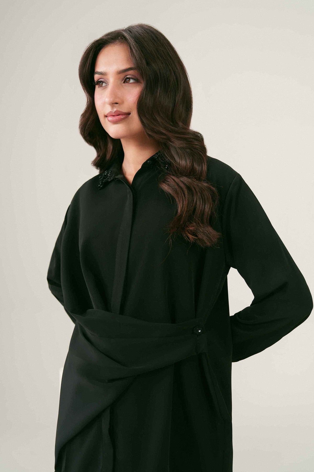 Nishat UK - Black Solids Georgette 2 Pieces ready to wear