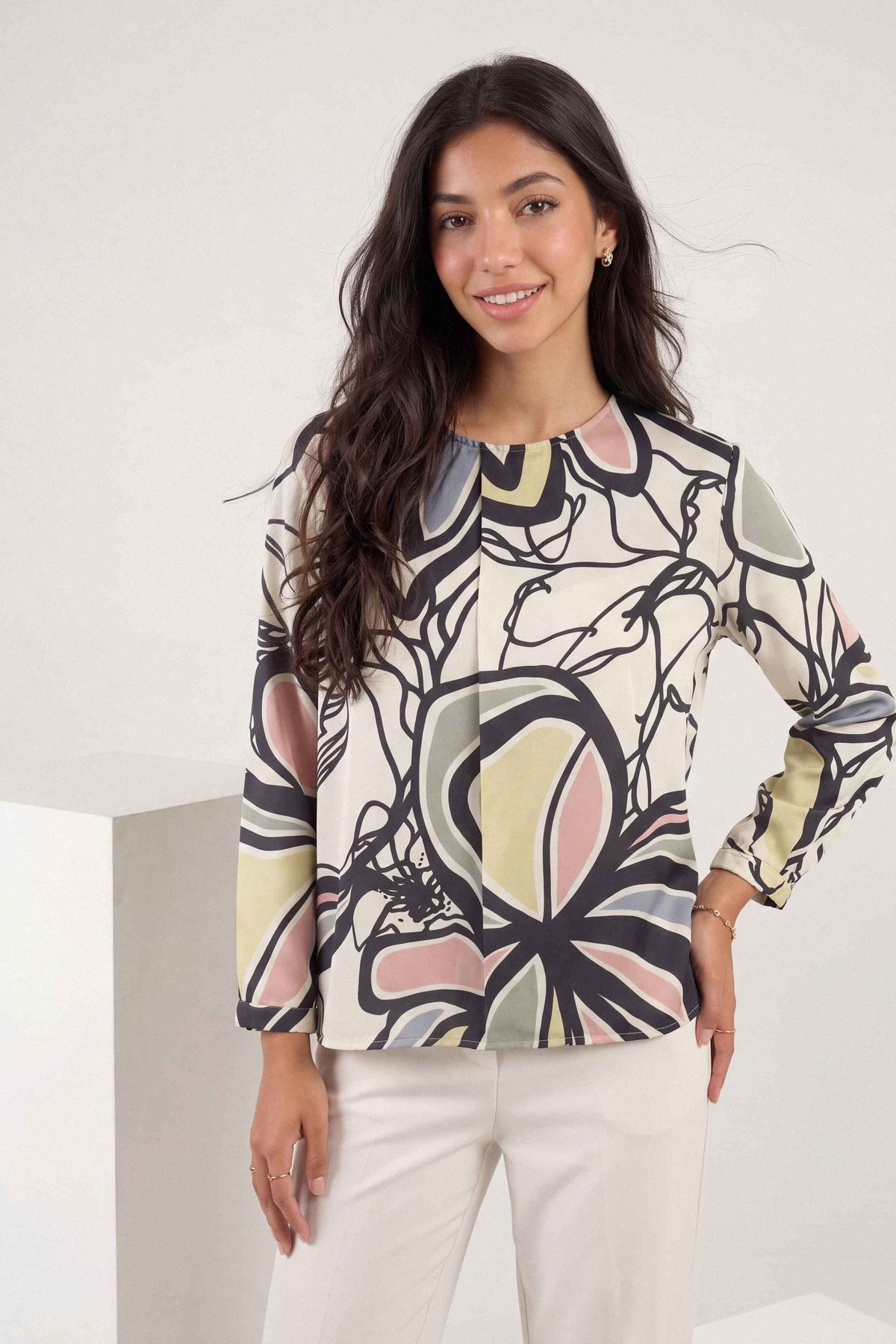 Nishat UK - Multi Printed Crepe 1 Piece ready to wear tunic