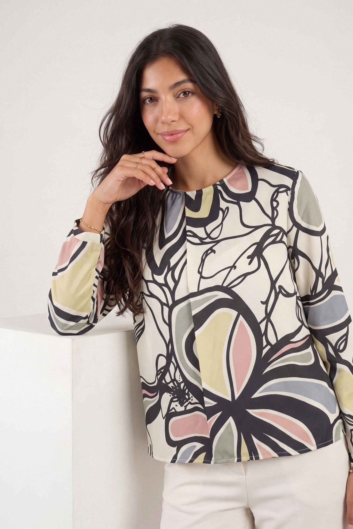 Nishat UK - Multi Printed Crepe 1 Piece ready to wear tunic