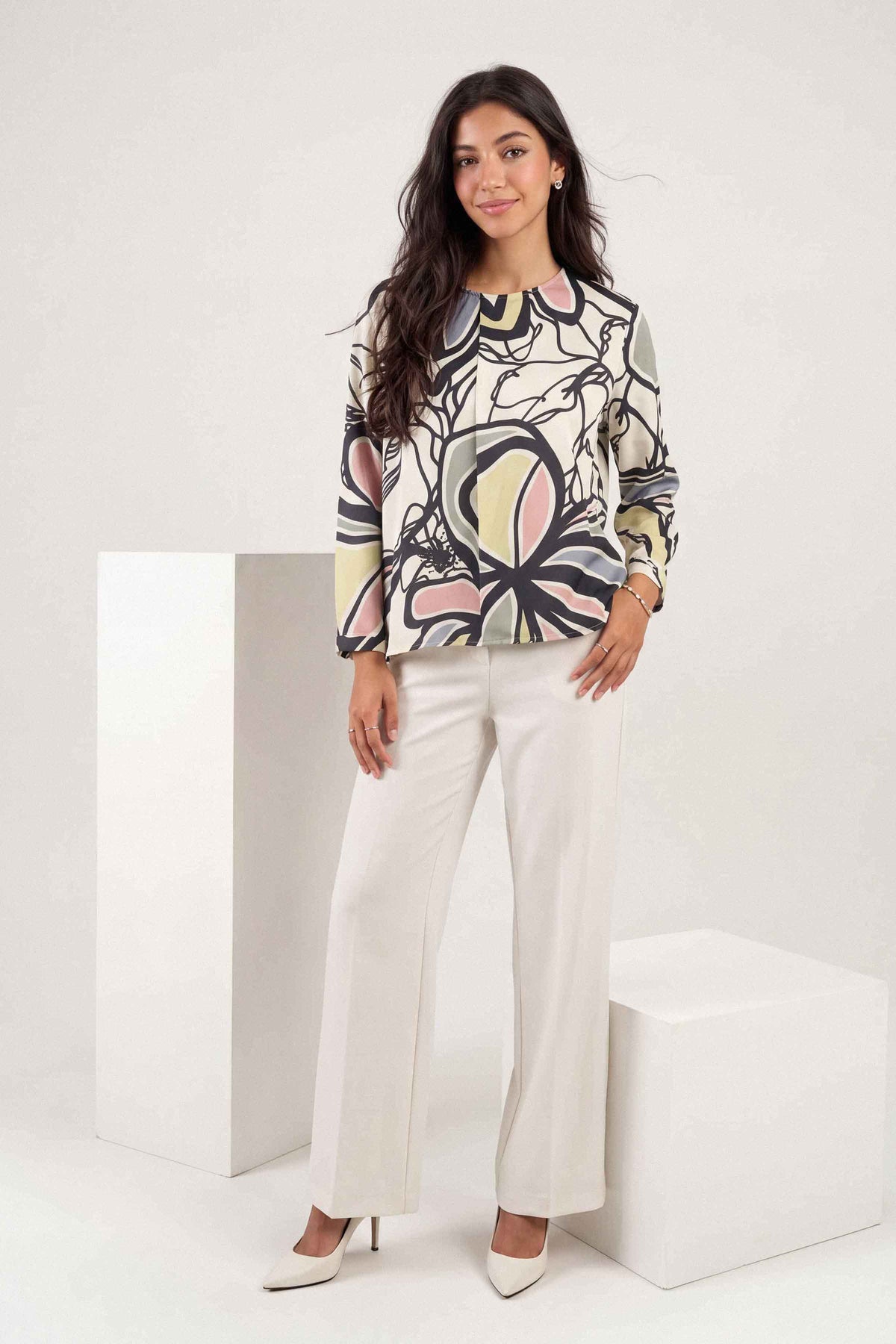 Nishat UK - Multi Printed Crepe 1 Piece ready to wear tunic