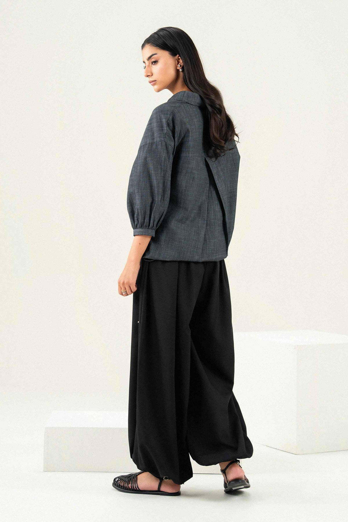 Nishat UK - Grey Solids Twill 1 Piece ready to wear Western Pret