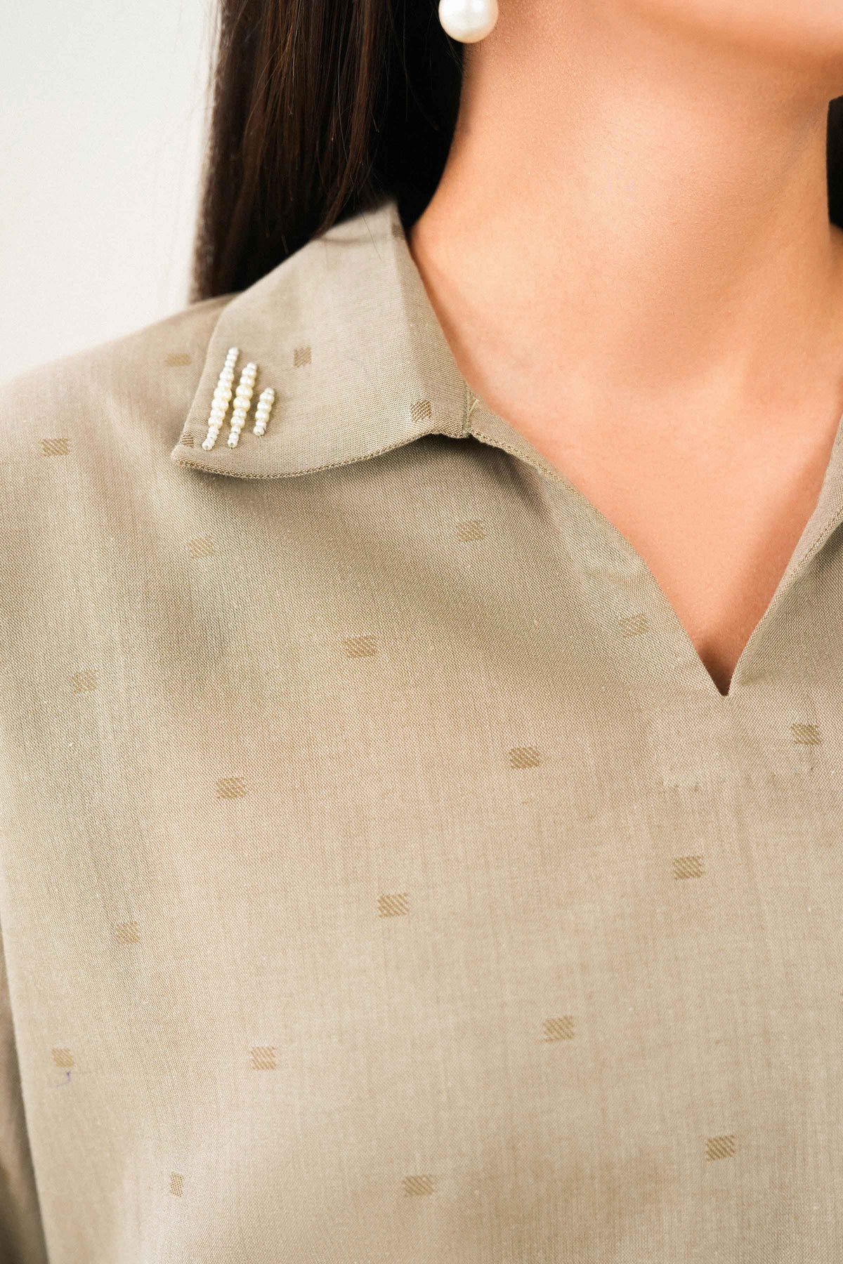 Nishat UK - Grey Embroidered Yarn Dyed 1 Piece ready to wear
