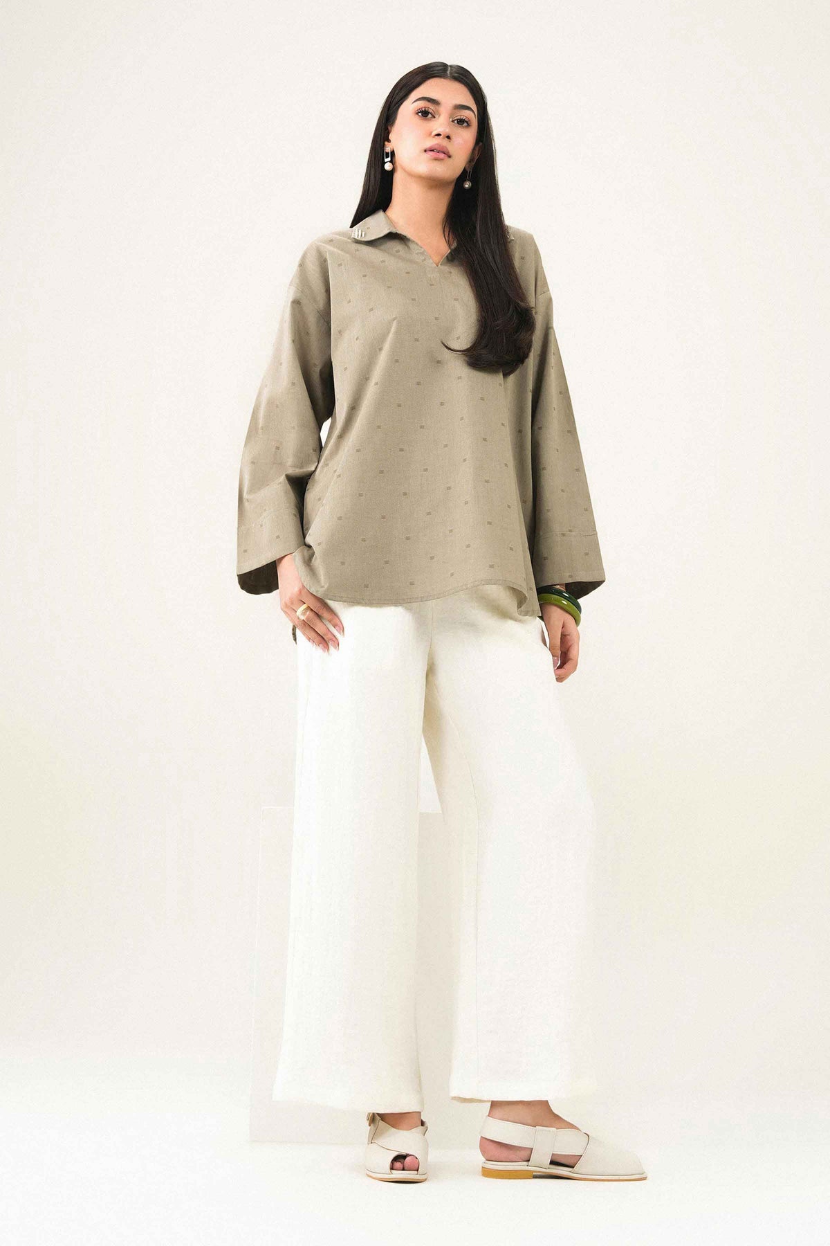 Nishat UK - Grey Embroidered Yarn Dyed 1 Piece ready to wear
