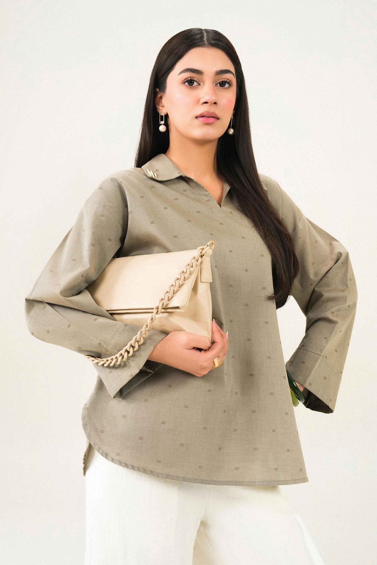 Nishat UK - Grey Embroidered Yarn Dyed 1 Piece ready to wear