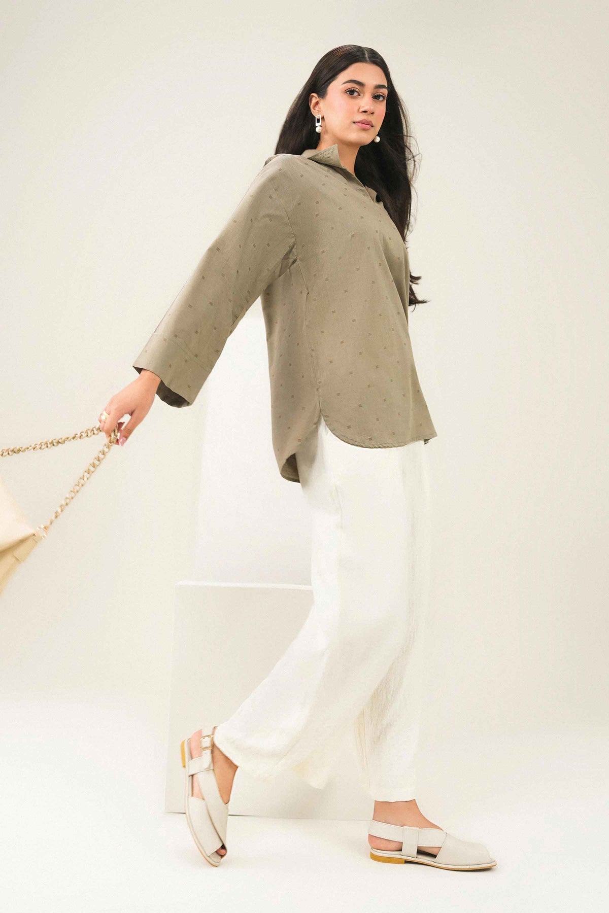Nishat UK - Grey Embroidered Yarn Dyed 1 Piece ready to wear