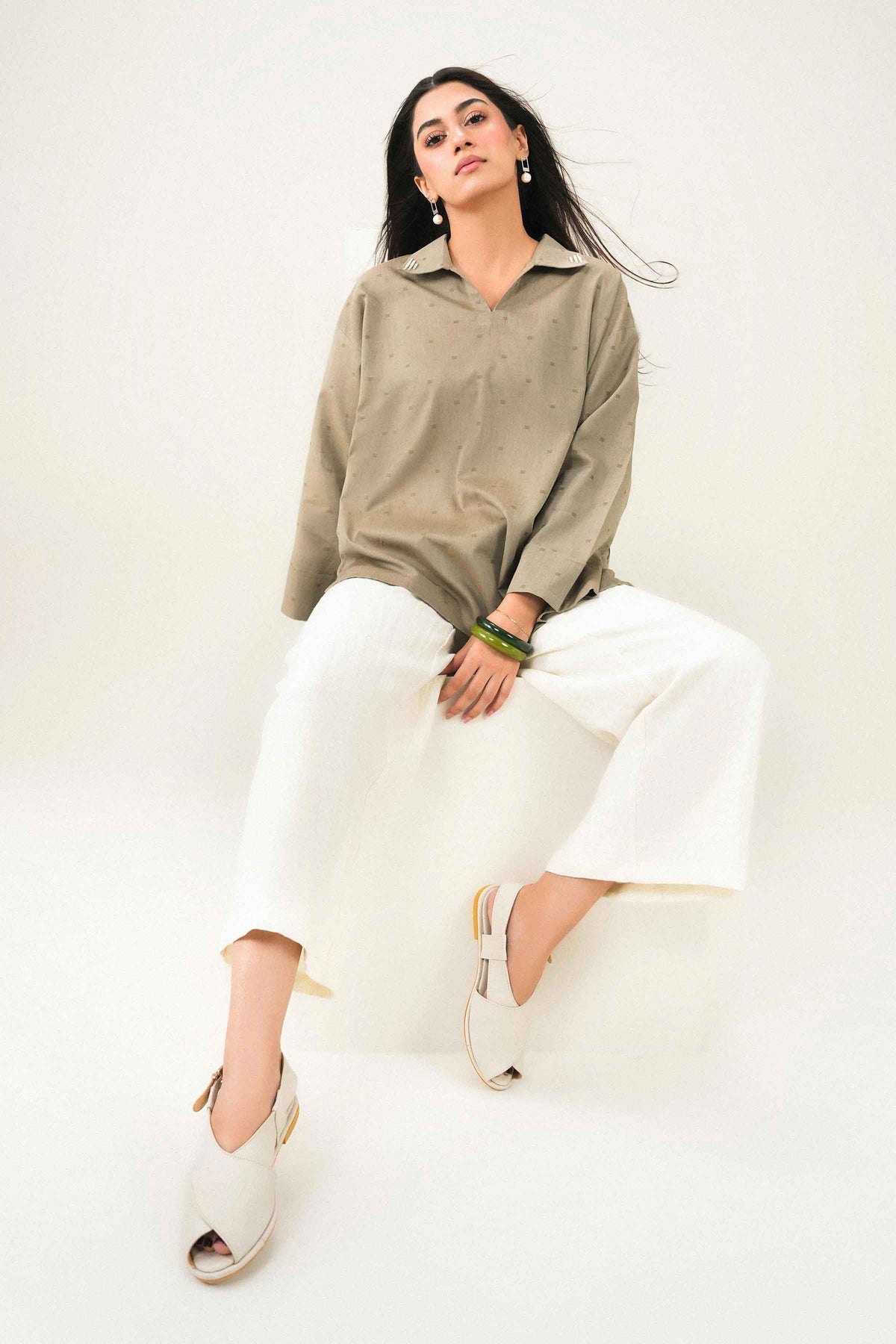 Nishat UK - Grey Embroidered Yarn Dyed 1 Piece ready to wear