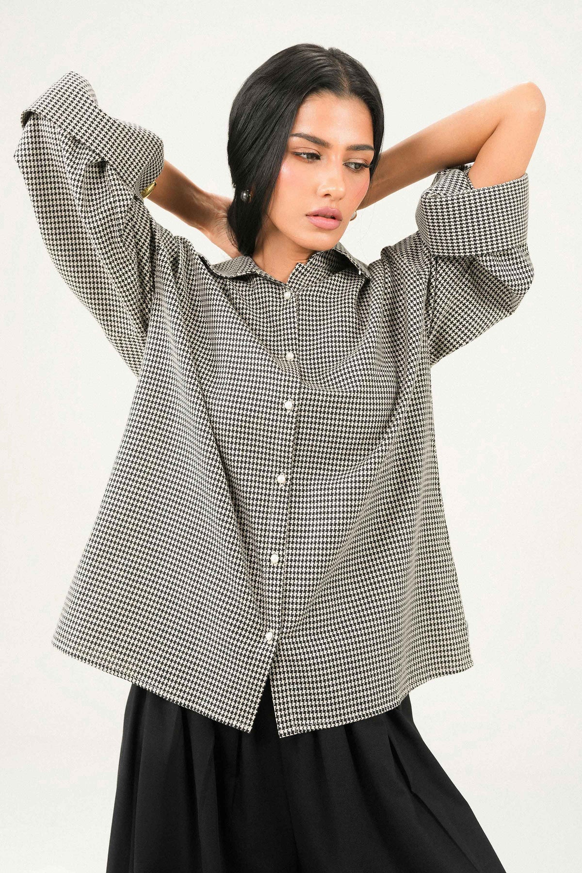 Nishat UK - Black Printed Yarn Dyed 1 Piece ready to wear Western Pret