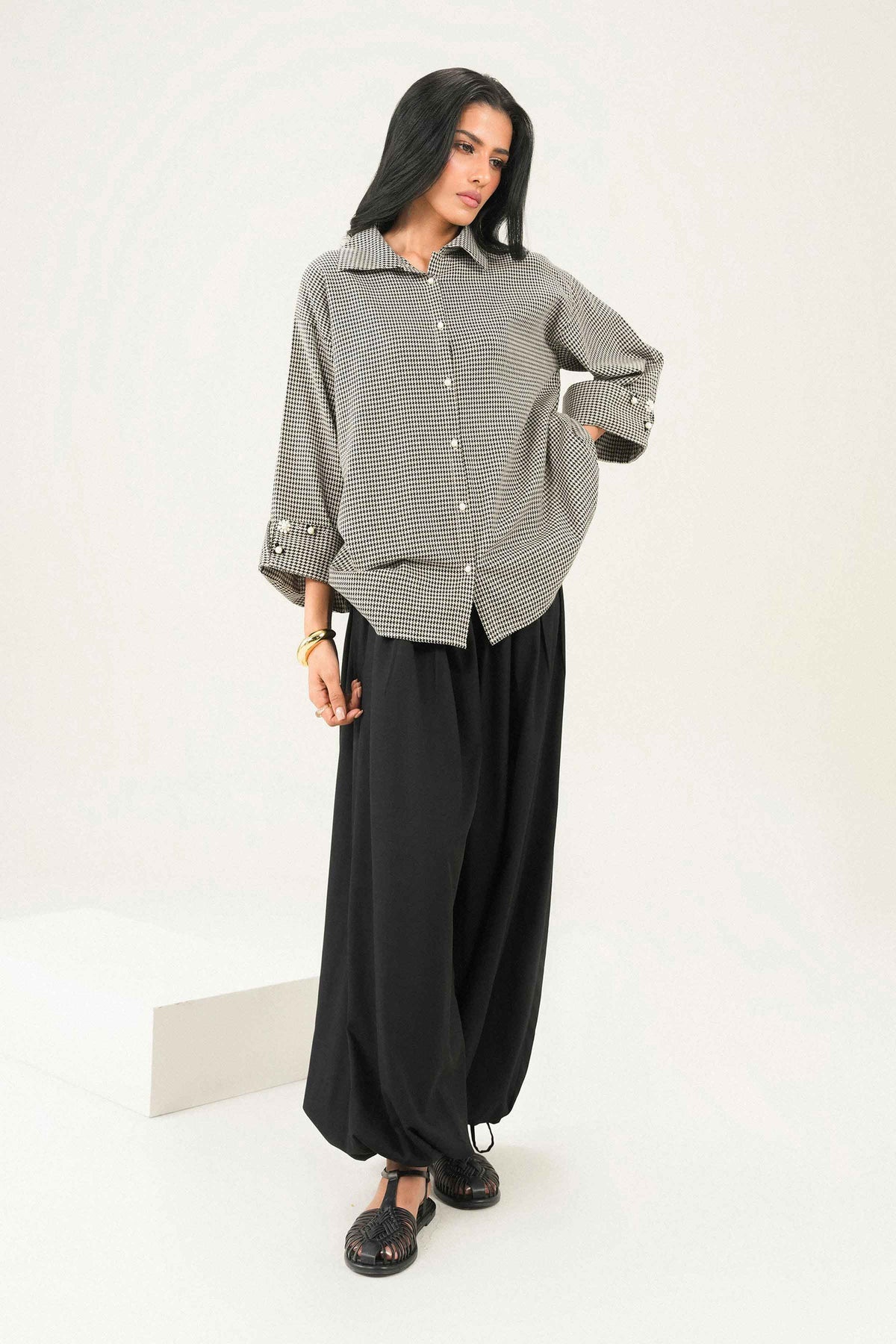 Nishat UK - Black Printed Yarn Dyed 1 Piece ready to wear Western Pret