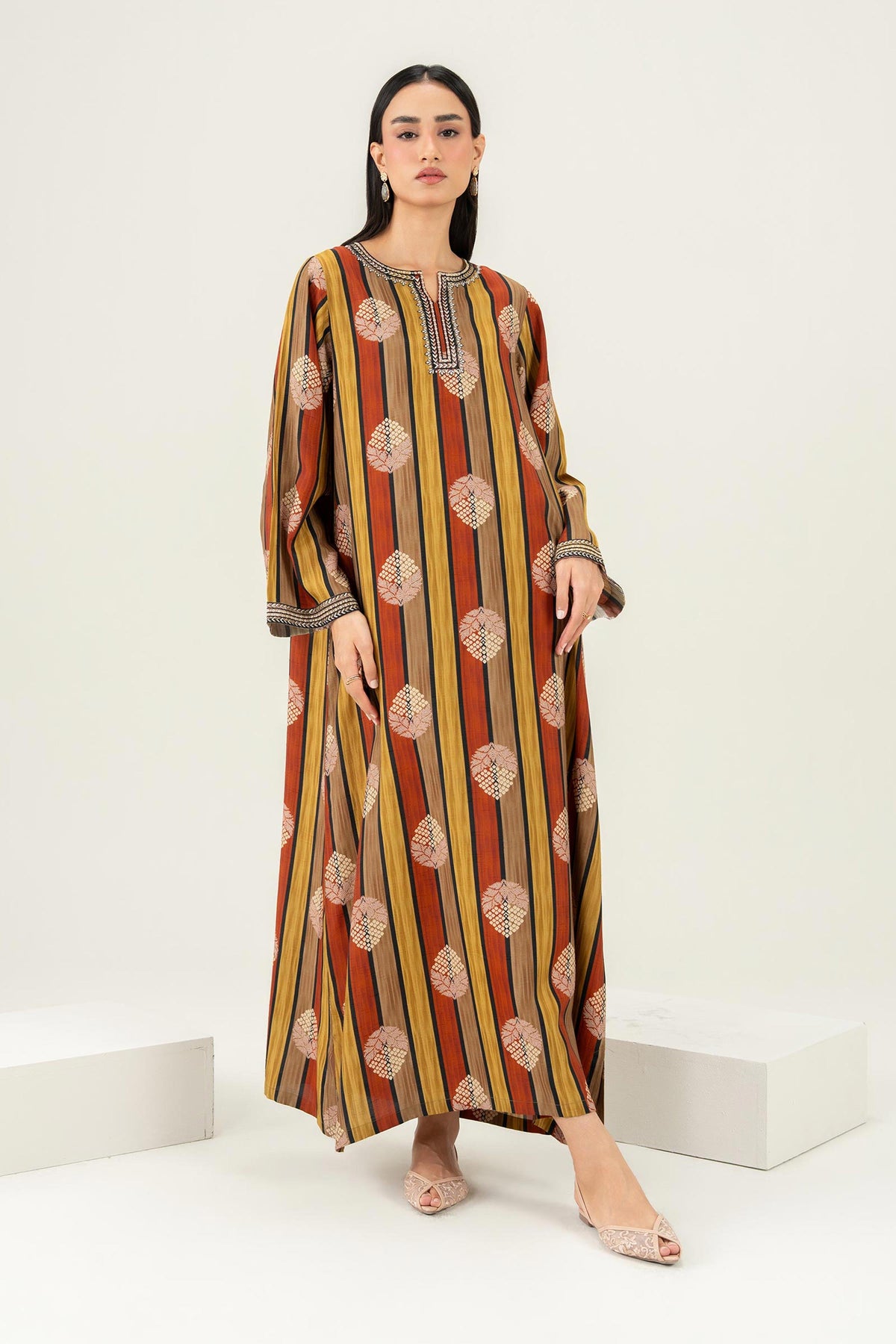 Nishat UK - Yellow Embroidered Dobby 1 Piece ready to wear