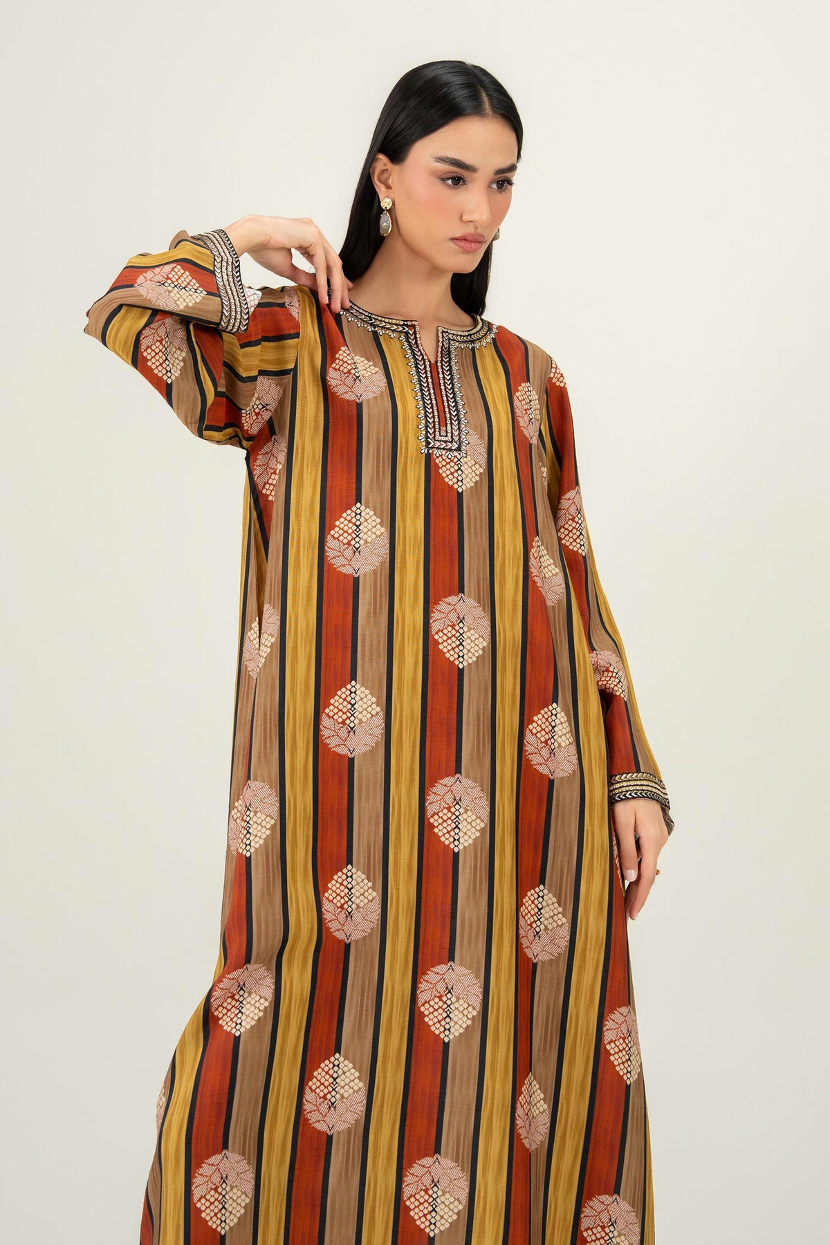 Nishat UK - Yellow Embroidered Dobby 1 Piece ready to wear