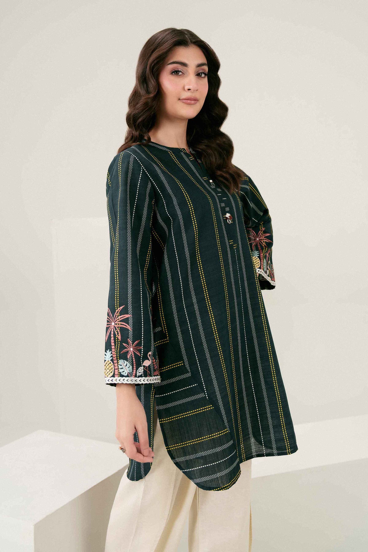 Nishat UK - Black Embroidered Khaddar 1 Piece ready to wear