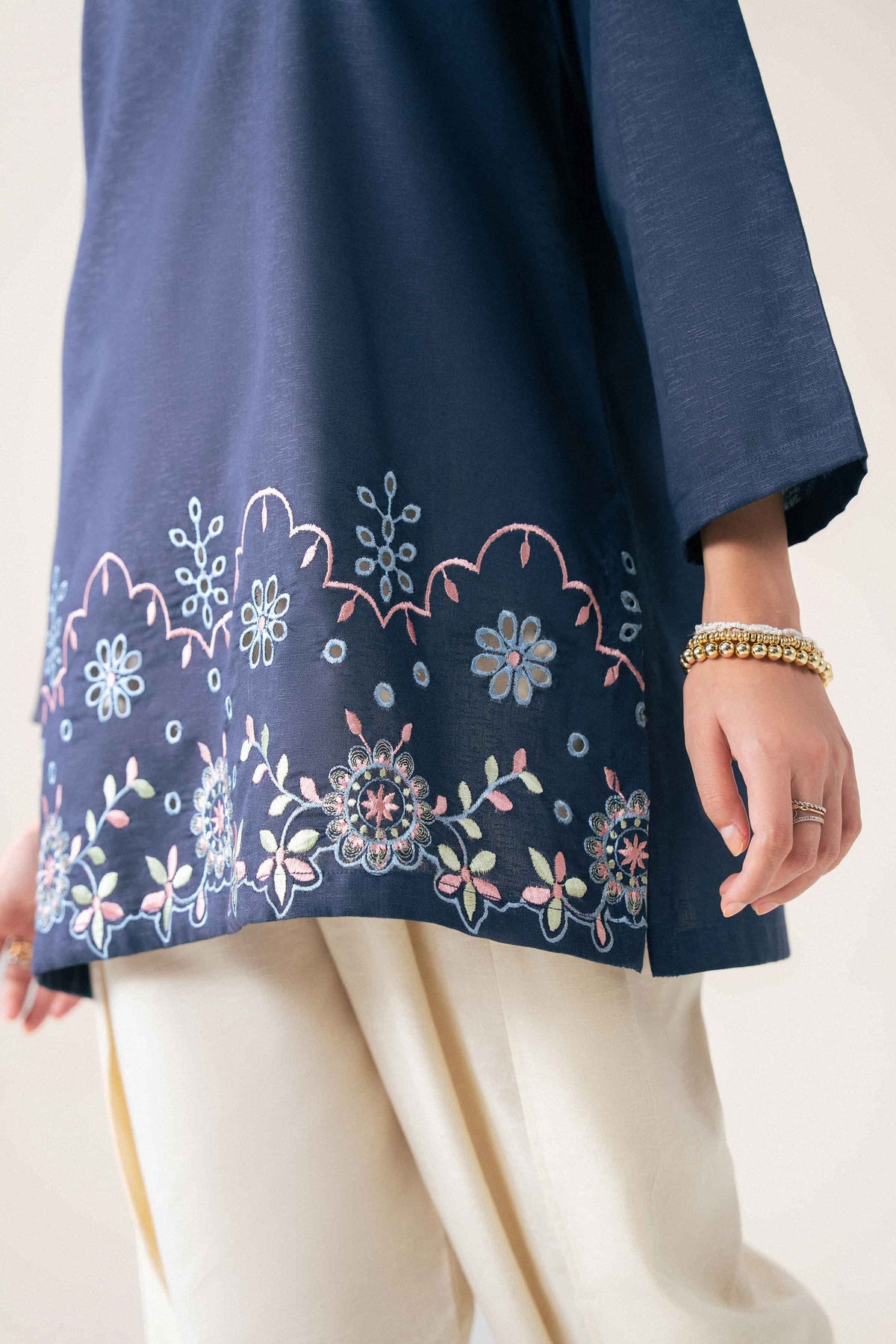 Nishat UK - Blue Embroidered Karandi 1 Piece ready to wear Shirt