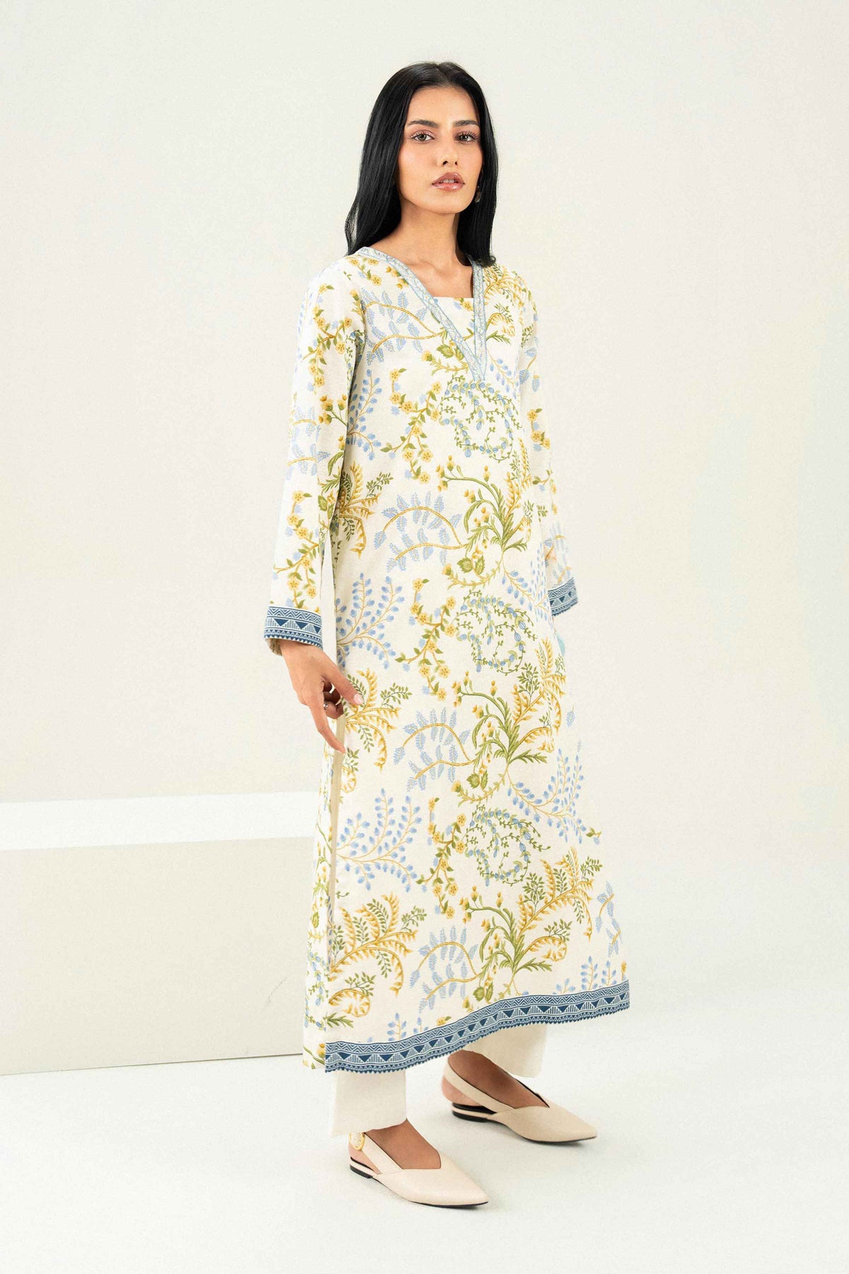 Nishat UK - Off White Embroidered Karandi 1 Piece ready to wear Shirt