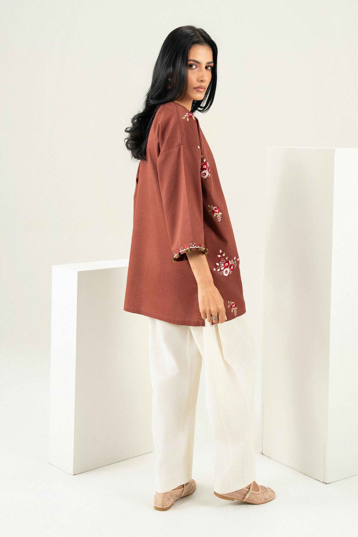 Nishat UK - Brown Embroidered Karandi 1 Piece ready to wear