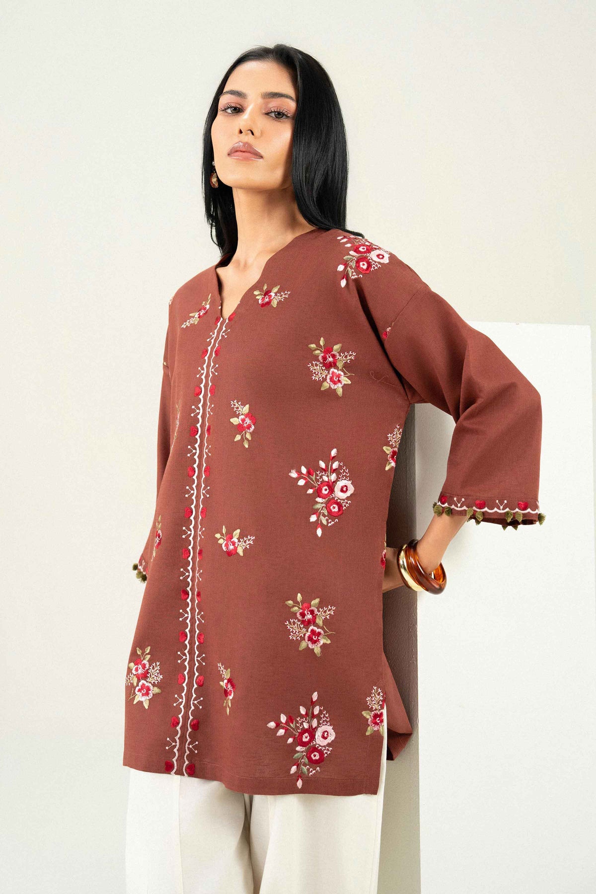 Nishat UK - Brown Embroidered Karandi 1 Piece ready to wear