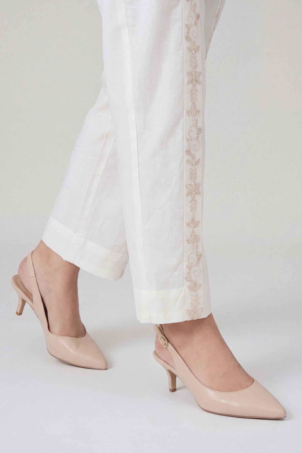 Nishat UK - White Embroidered Cambric 1 Piece ready to wear