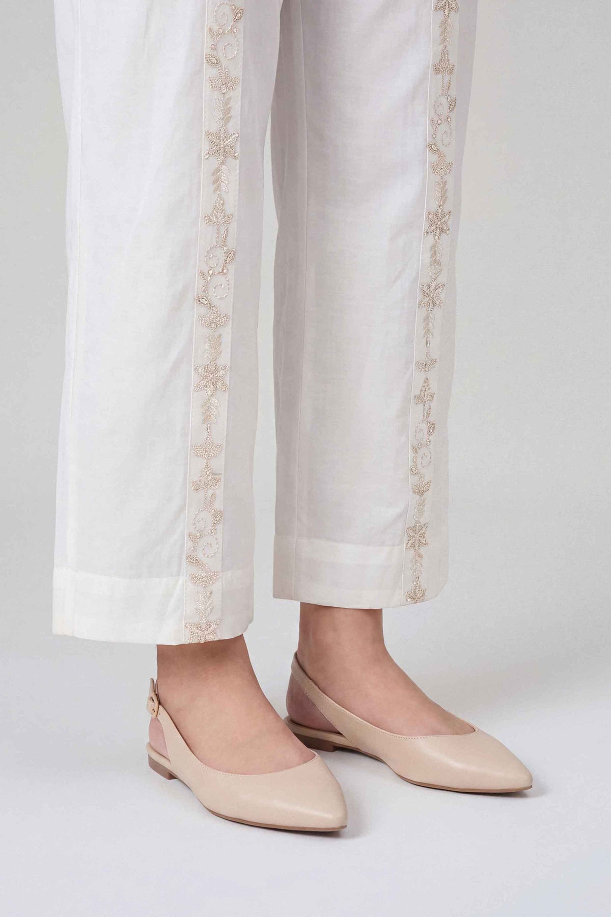Nishat UK - White Embroidered Cambric 1 Piece ready to wear