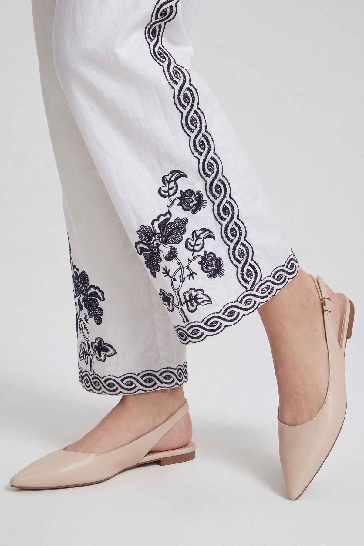 Nishat UK - White Embroidered Cambric 1 Piece ready to wear