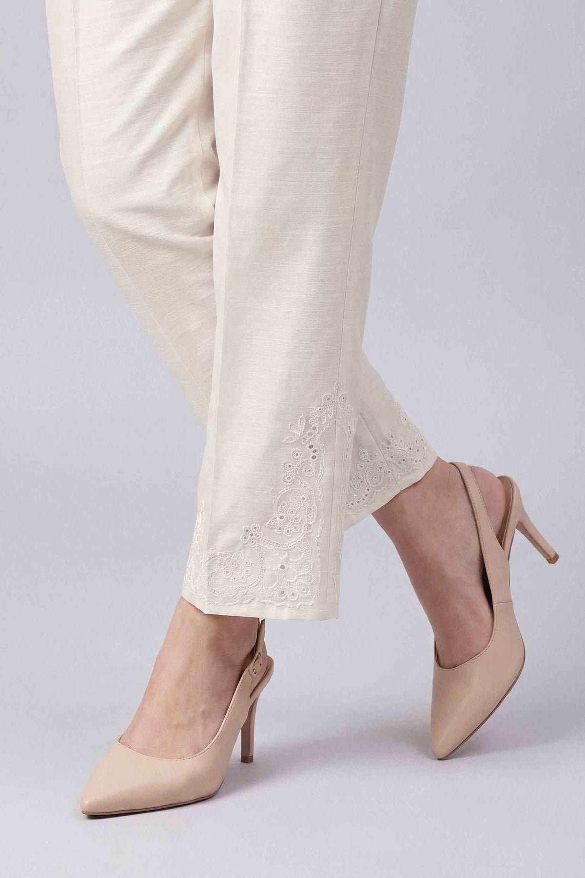 Nishat UK - Off White Embroidered Khaddar 1 Piece ready to wear bottom