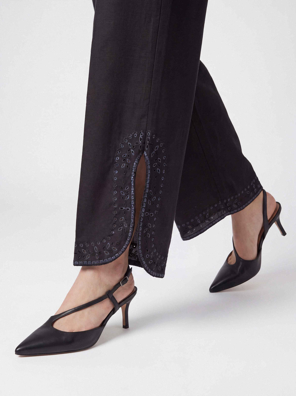 Nishat UK - Black Embroidered Khaddar 1 Piece ready to wear trouser