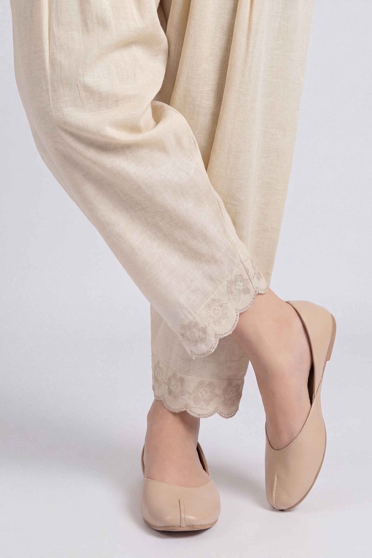 Nishat UK - Beige Embroidered Karandi 1 Piece ready to wear shalwar