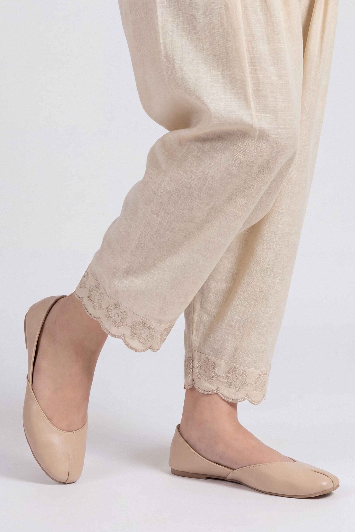 Nishat UK - Beige Embroidered Karandi 1 Piece ready to wear shalwar