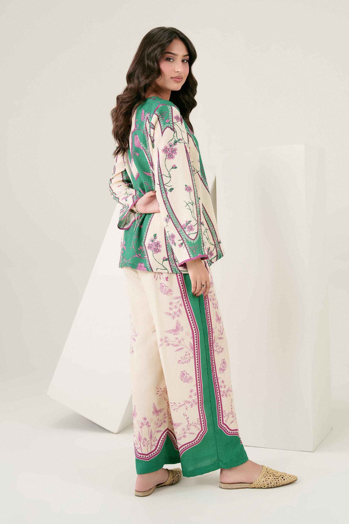 Nishat UK - Off White Printed Crepe 2 Pieces ready to wear