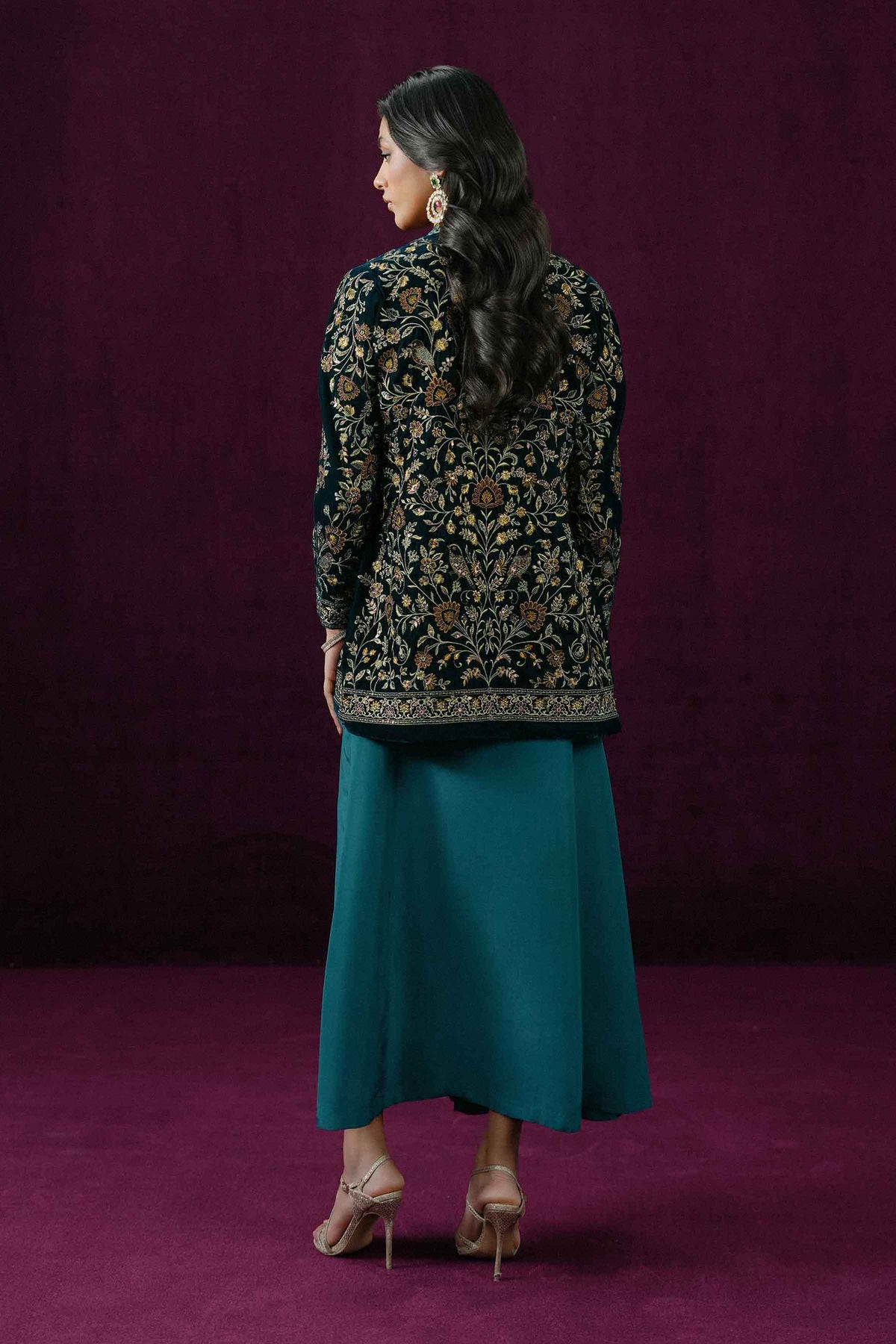 Nishat UK - Blue Embroidered Velvet 2 Pieces ready to wear Dress