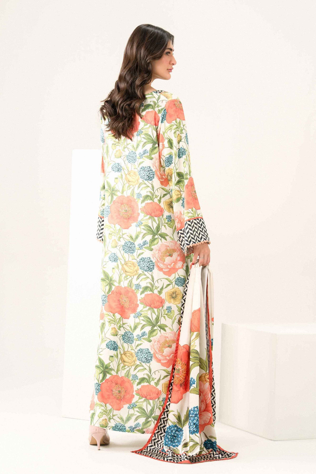 Nishat UK - Off White Printed Silk 2 Pieces ready to wear Dress