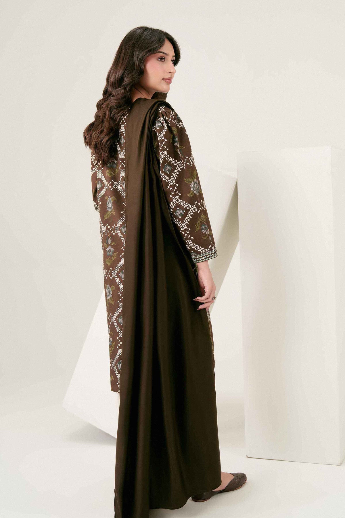 Nishat UK - Brown Printed Khaddar 2 Pieces ready to wear