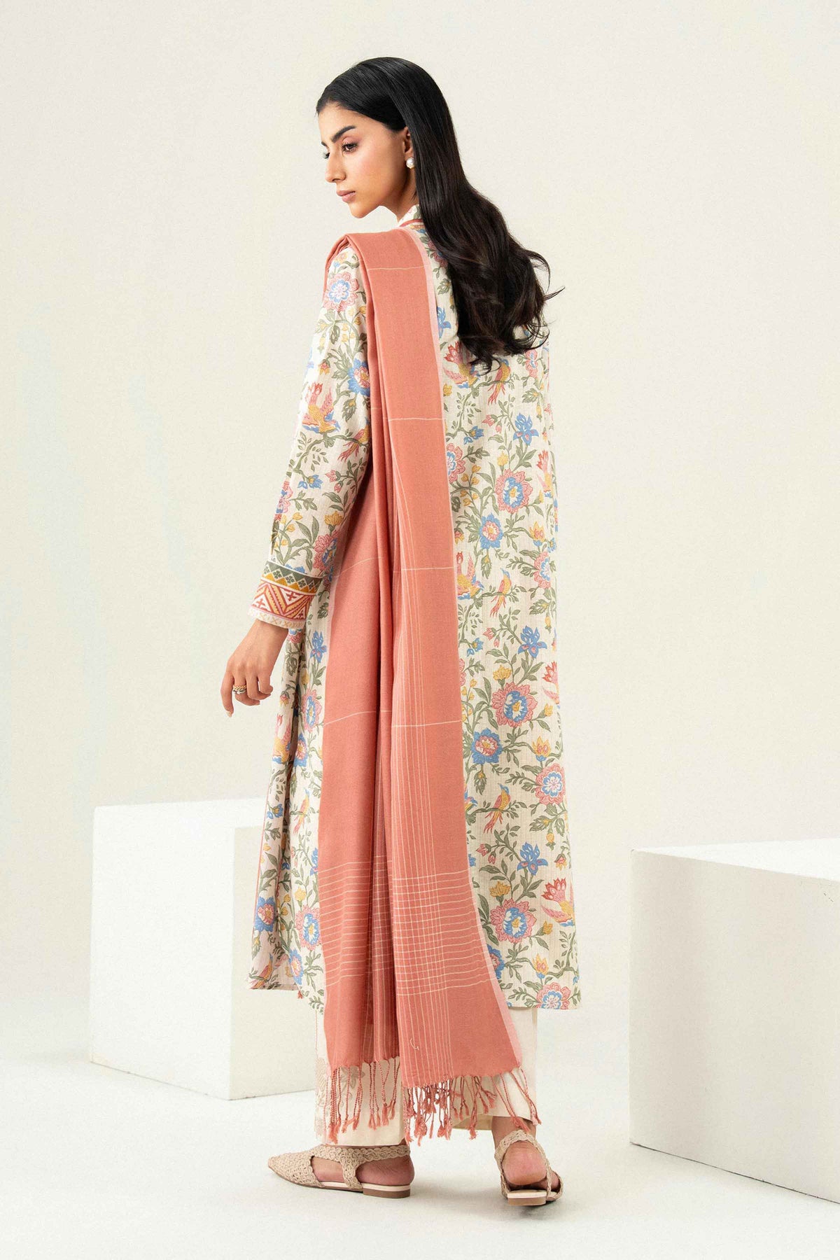 Nishat UK - Pink Embroidered Karandi 2 Pieces ready to wear Dress