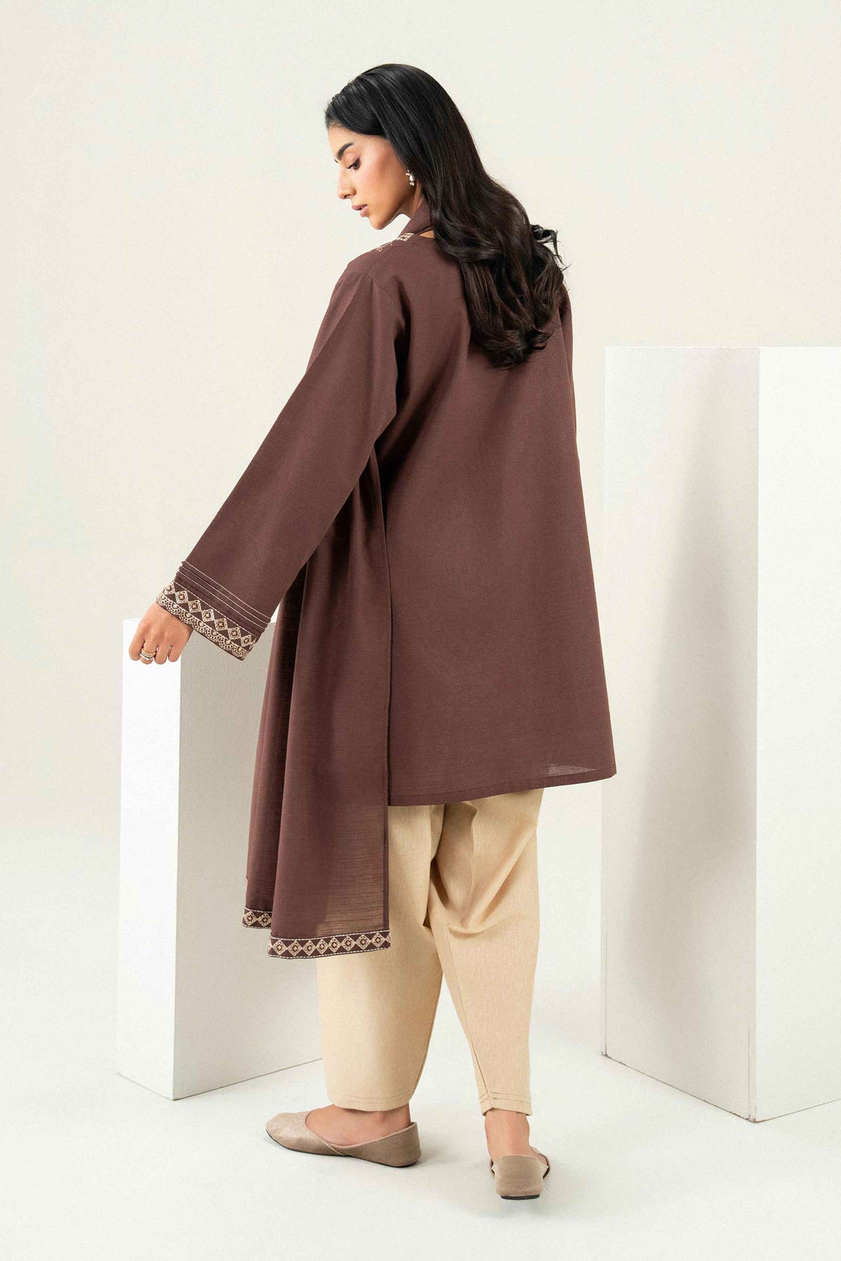 Nishat UK - Brown Embroidered Karandi 2 Pieces ready to wear