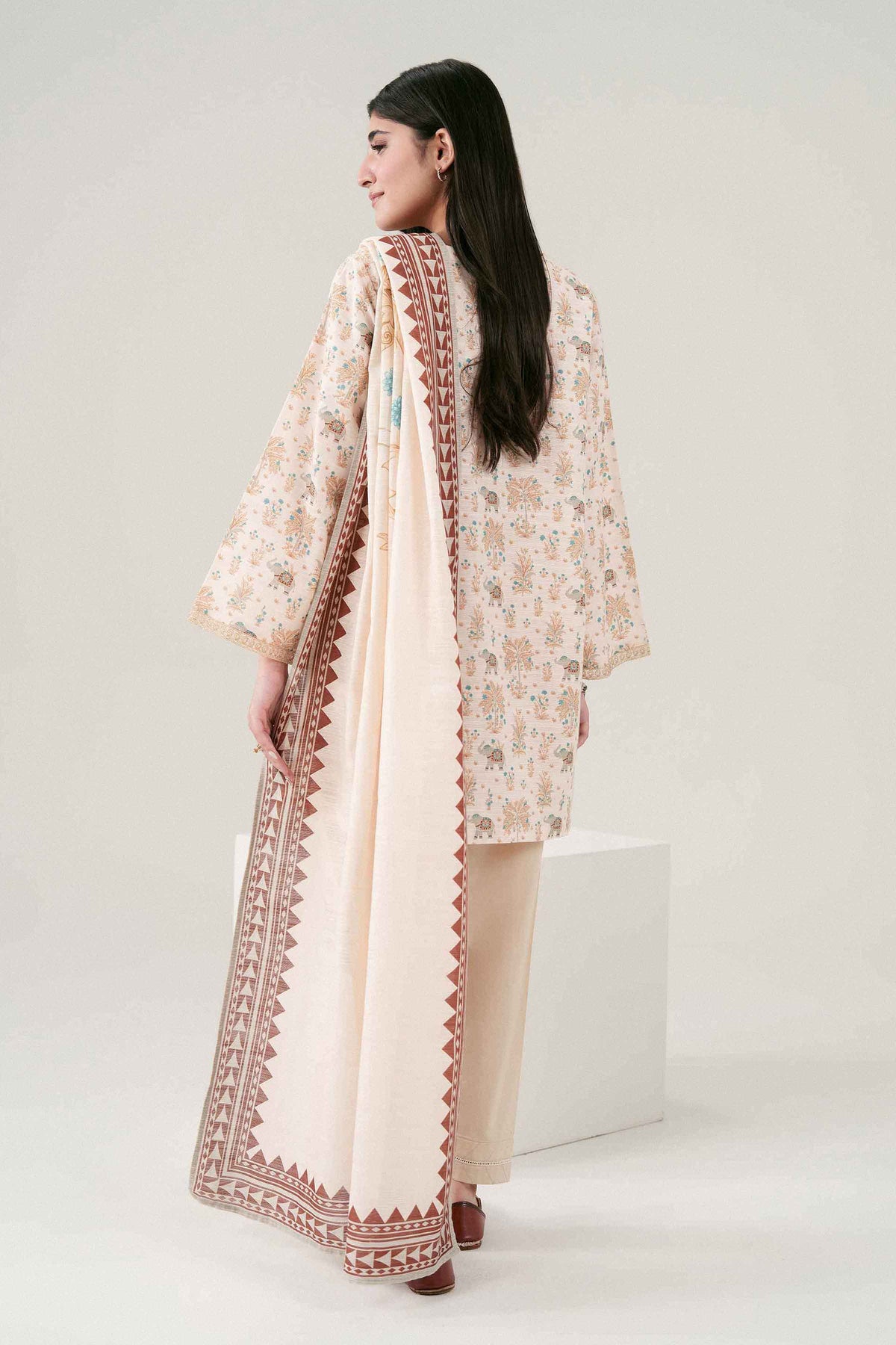 Nishat UK - Cream Embroidered Khaddar 2 Pieces ready to wear Dress