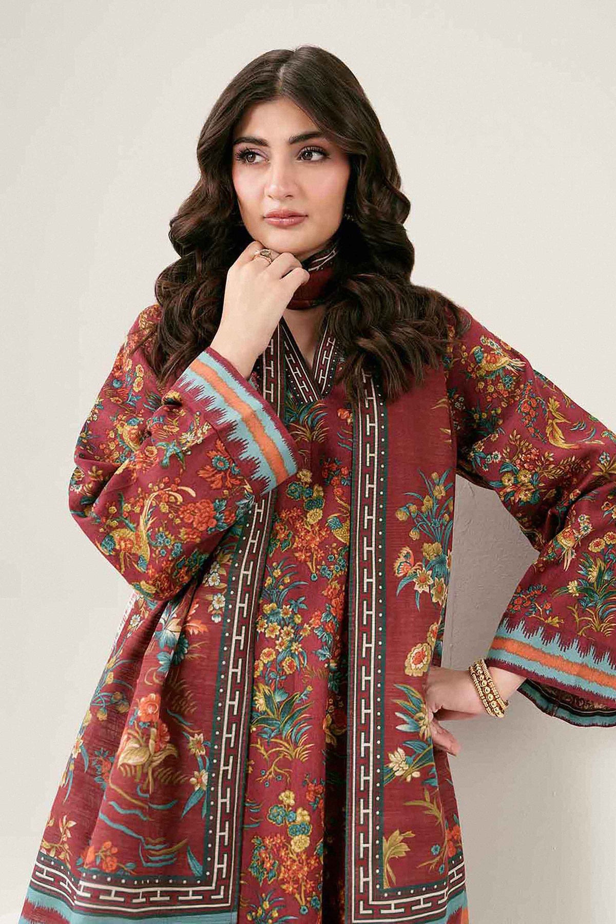 Nishat UK - Brown Printed Khaddar 2 Pieces ready to wear