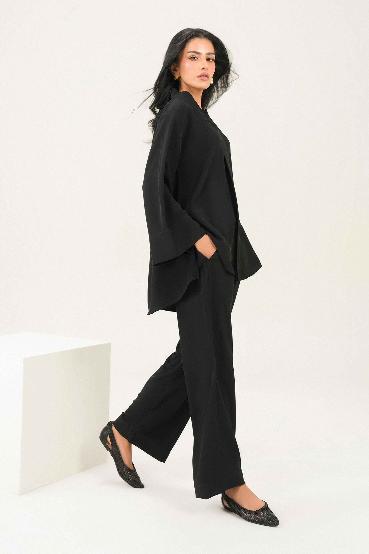 Nishat UK - Black Solids Imported 2 Pieces ready to wear