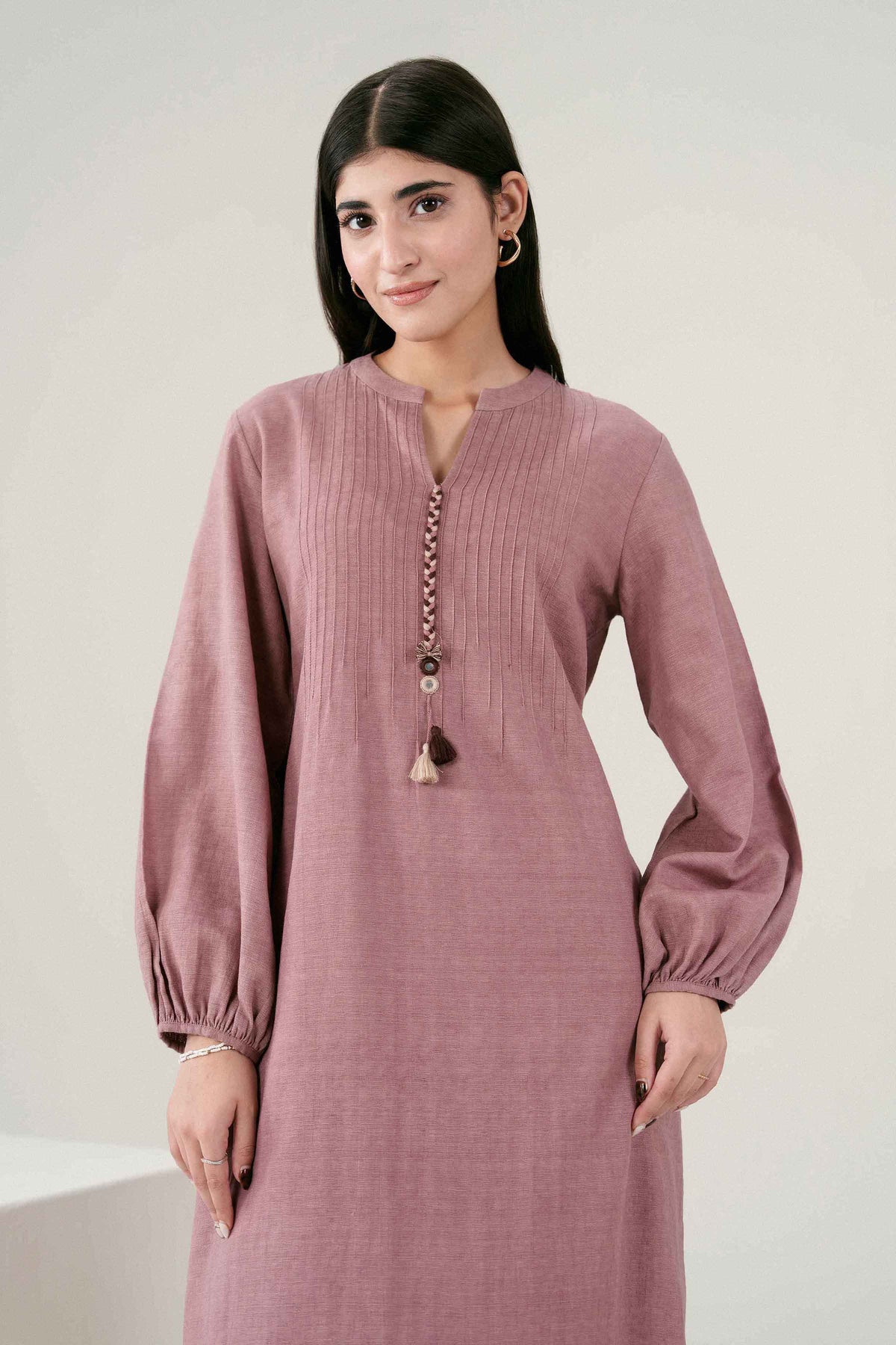Nishat UK - Pink Solids Creab Weave Jacquard 2 Pieces ready to wear Dress