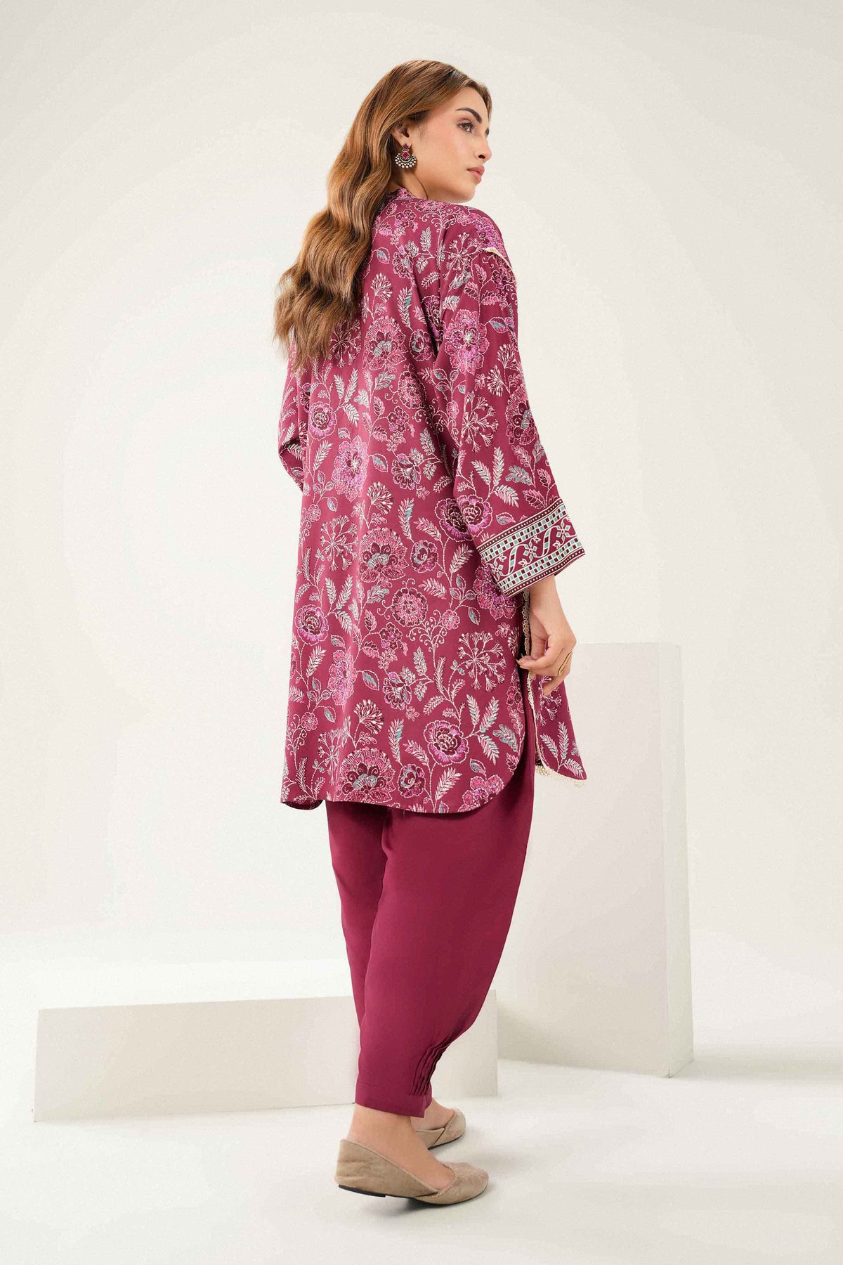Nishat UK - Red Printed Linen 2 Pieces ready to wear Dress