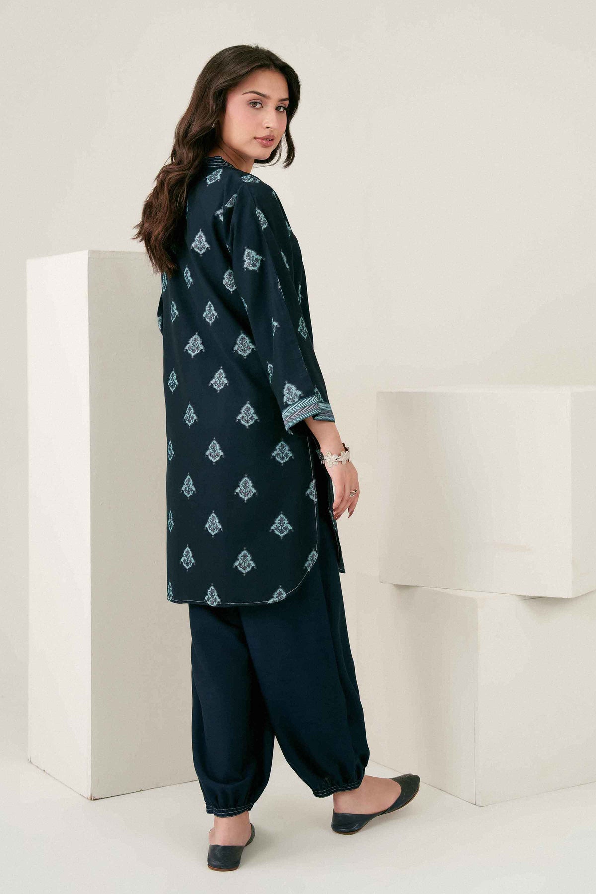 Nishat UK - Blue Printed Jacquard 2 Pieces ready to wear