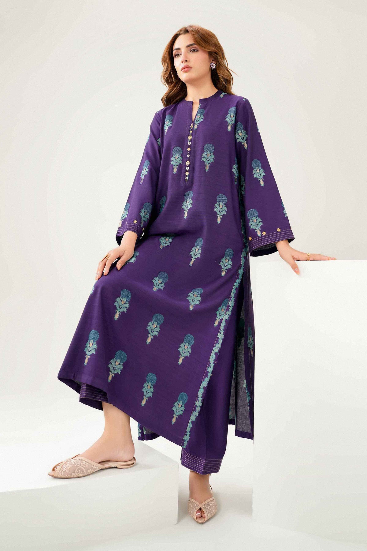 Nishat UK - Purple Printed Jacquard 2 Pieces ready to wear