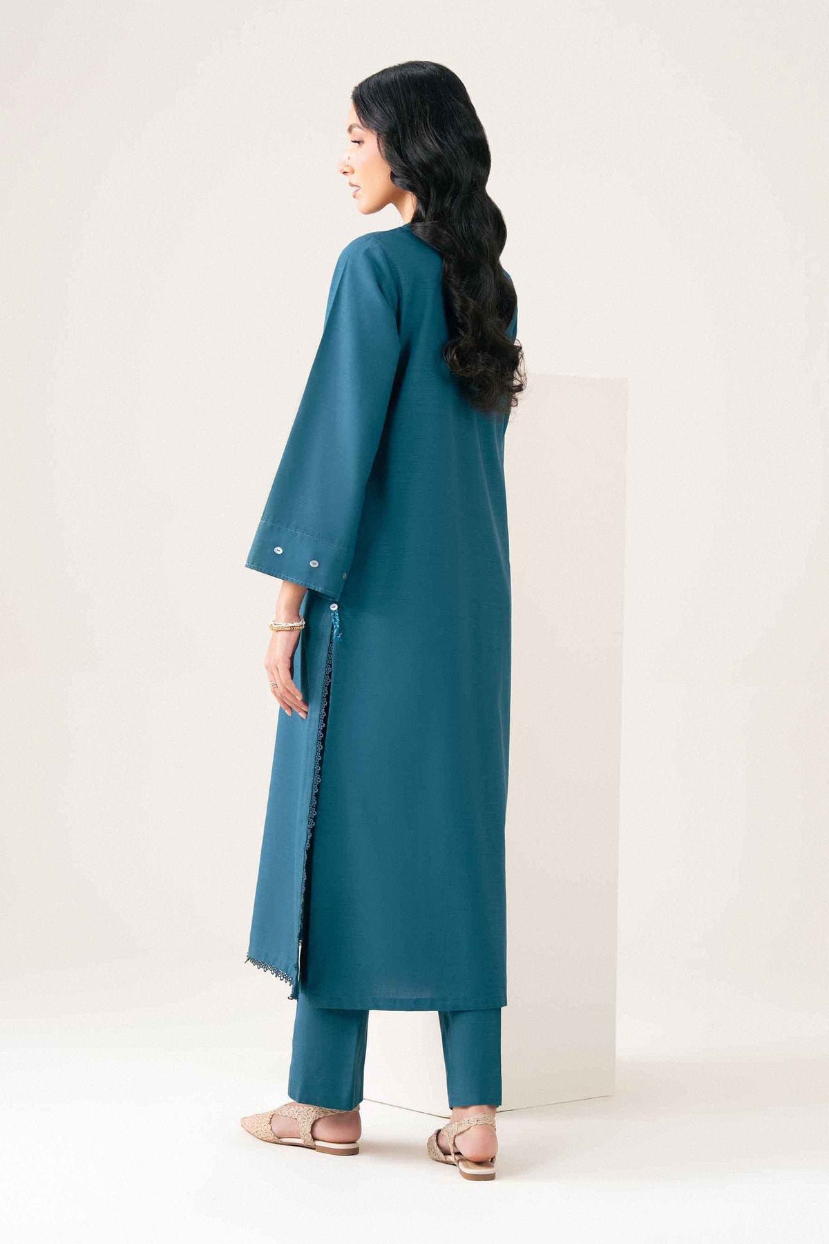 Nishat UK - Teal Solids Yarn Dyed 2 Pieces ready to wear Dress