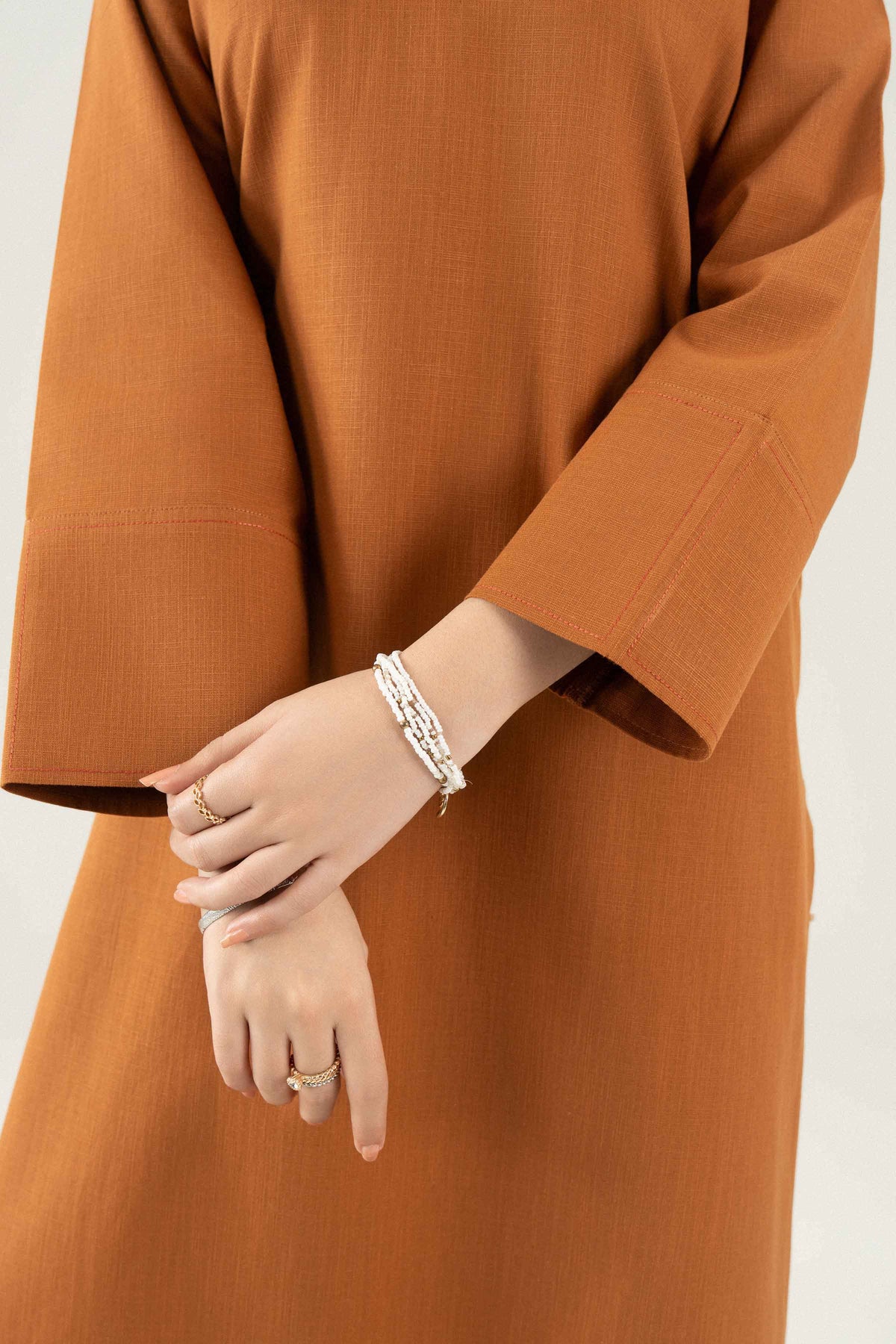 Nishat UK - Brown Solids Yarn Dyed 1 Piece ready to wear Shirt
