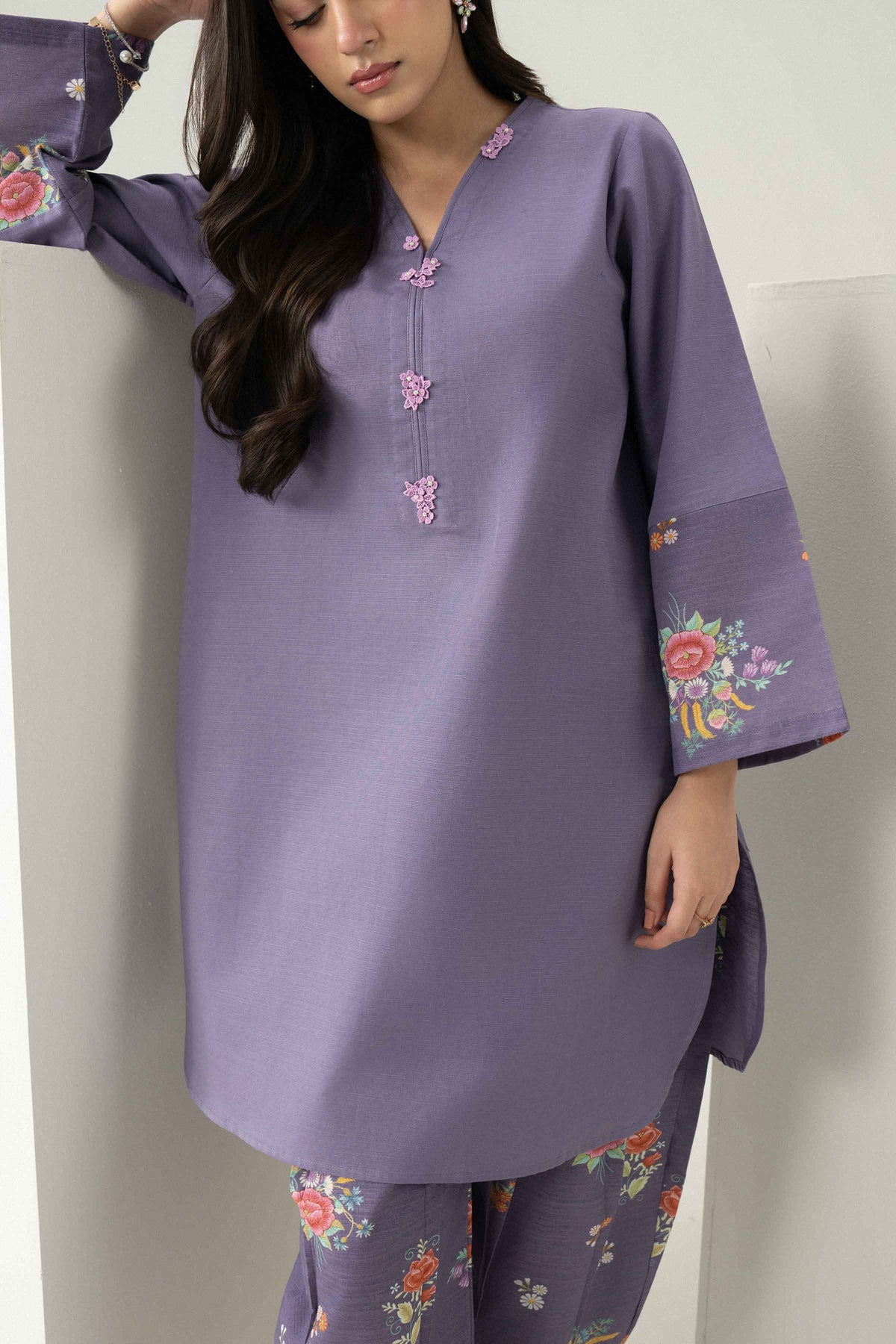 Nishat UK - Purple Printed Khaddar 2 Pieces ready to wear Dress
