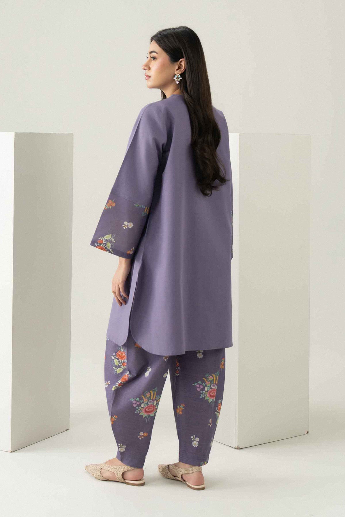 Nishat UK - Purple Printed Khaddar 2 Pieces ready to wear Dress